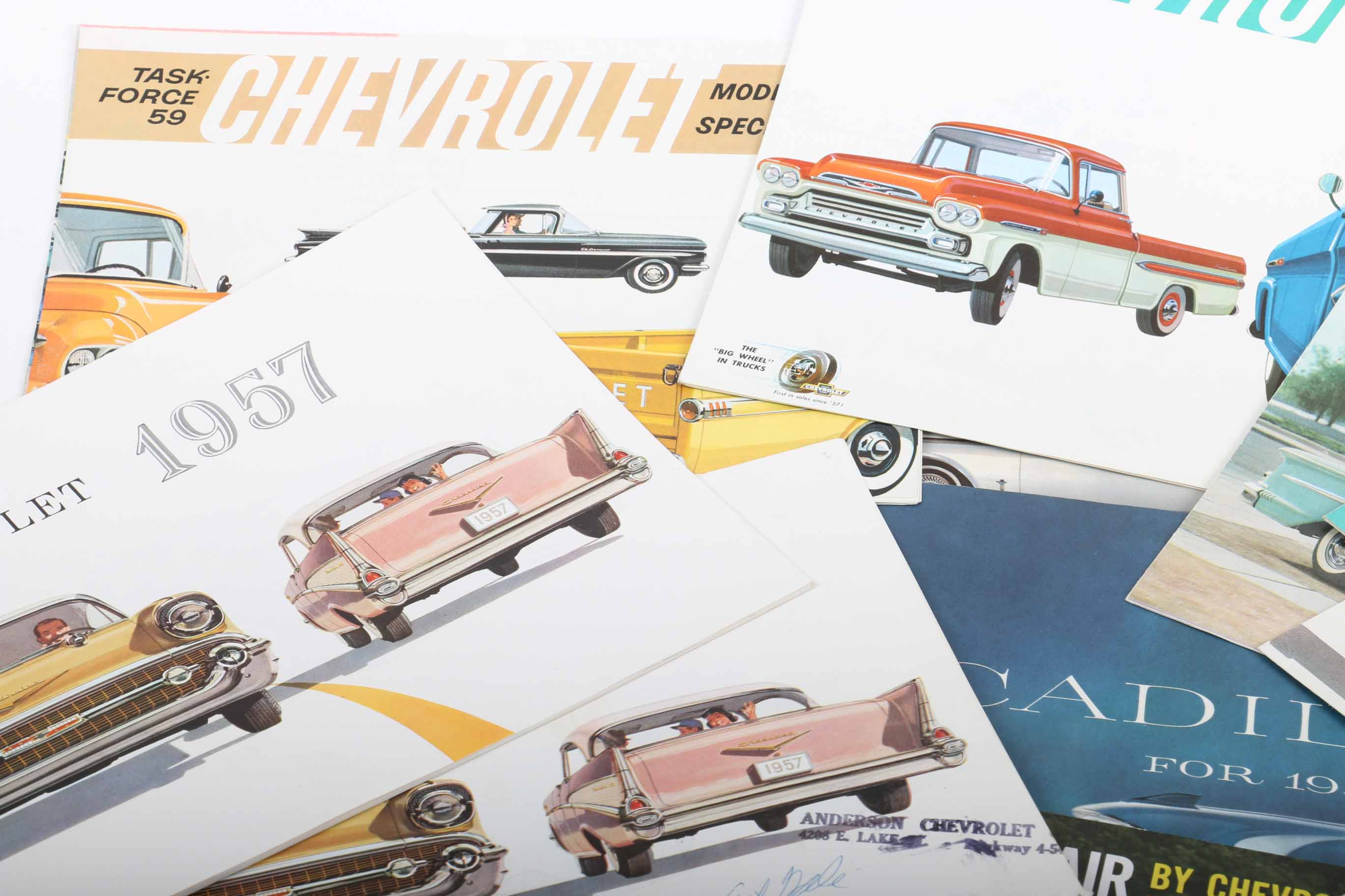 Circa 1960 Chevrolet and Cadillac Car Dealer Brochures