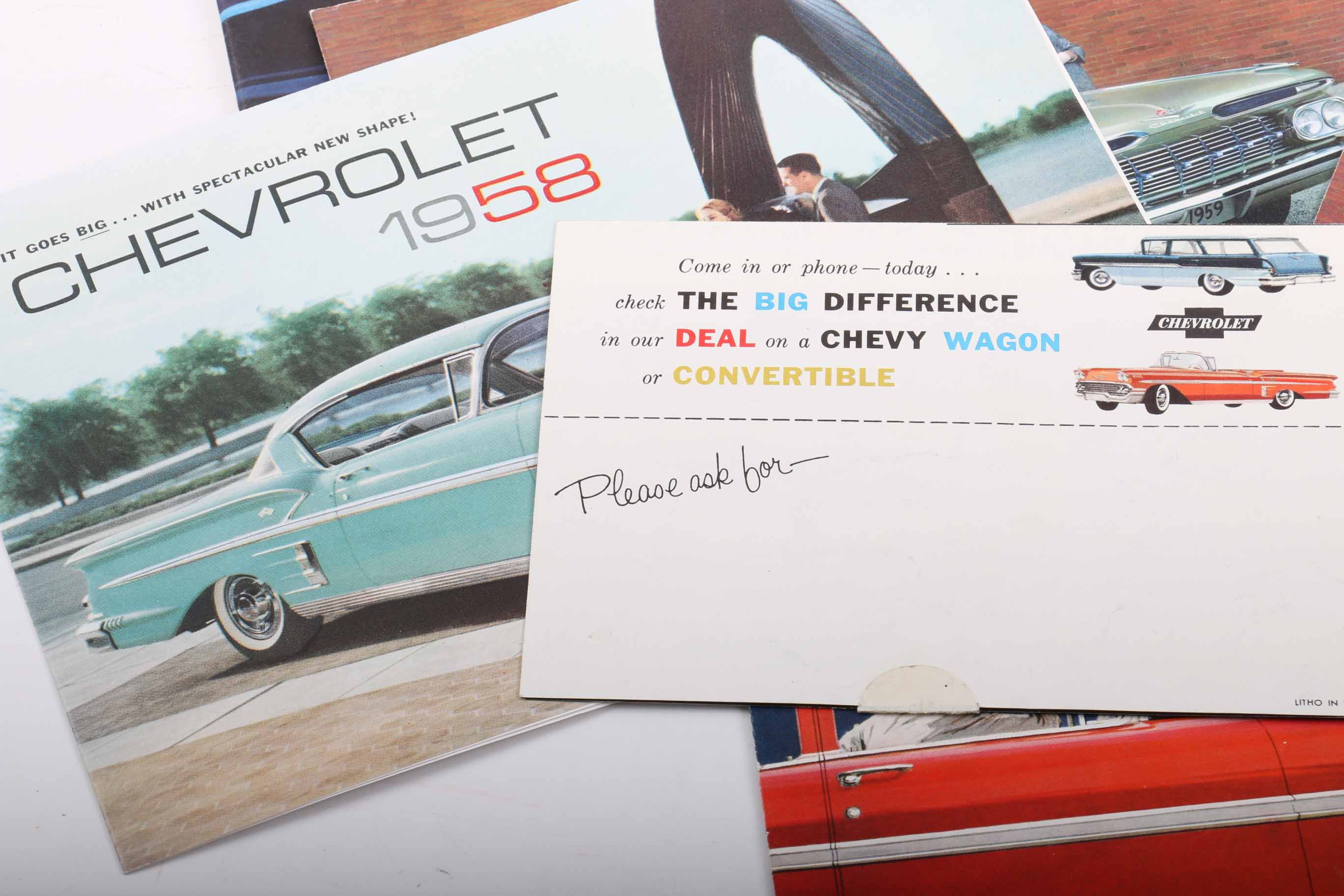 Circa 1960 Chevrolet and Cadillac Car Dealer Brochures