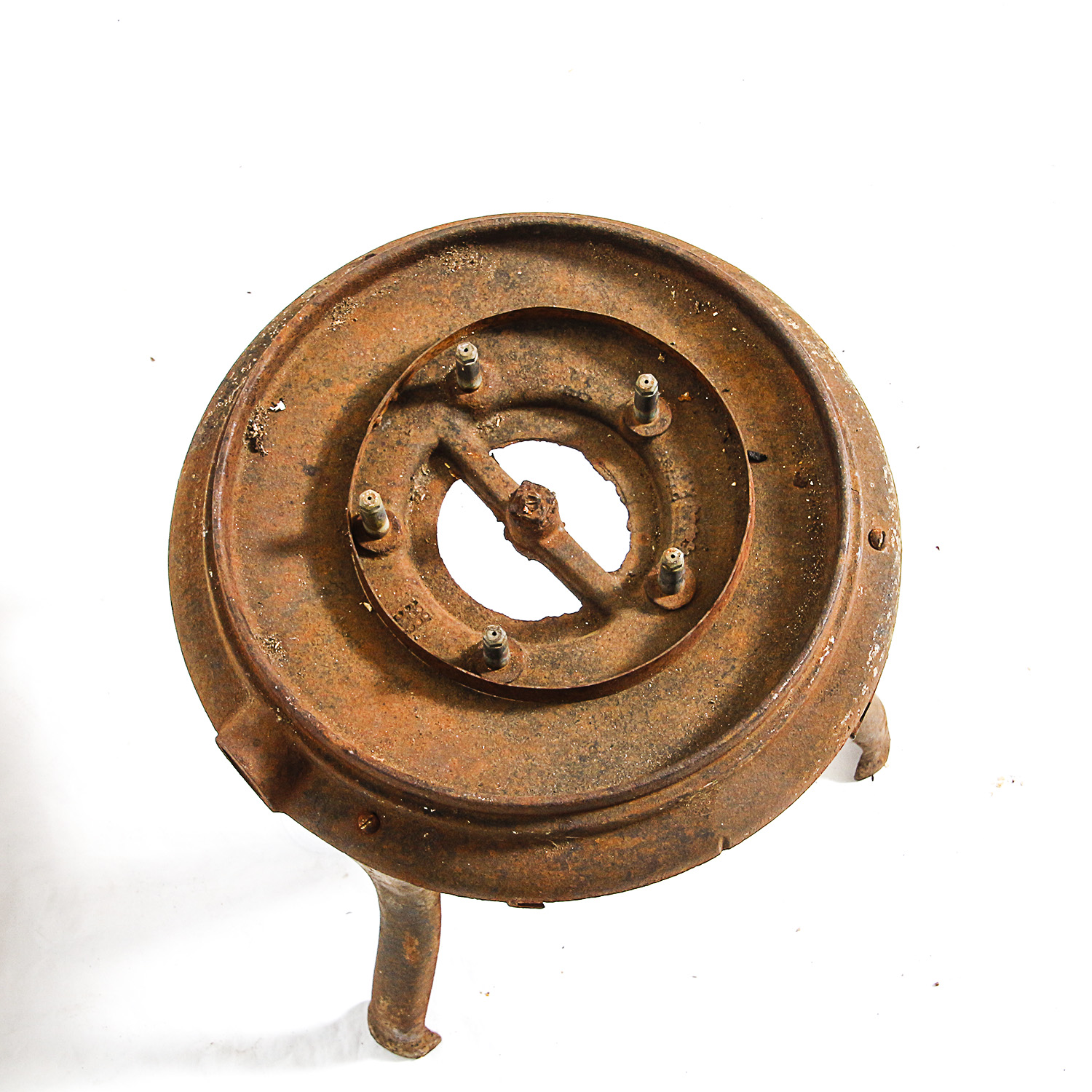 Vintage Cast Iron Pot with Lid and Stand