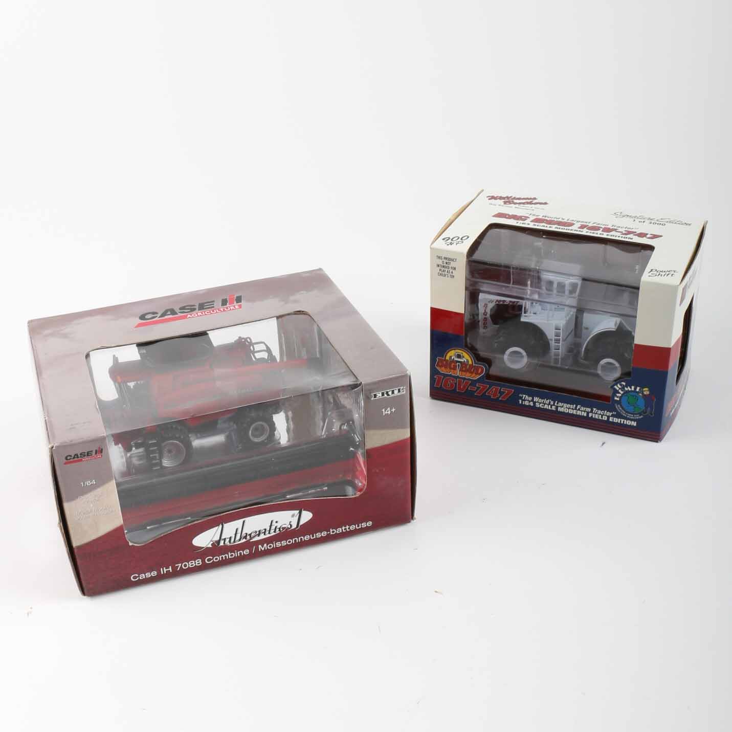 Pair of 1:64 Scale Die-Cast Tractors