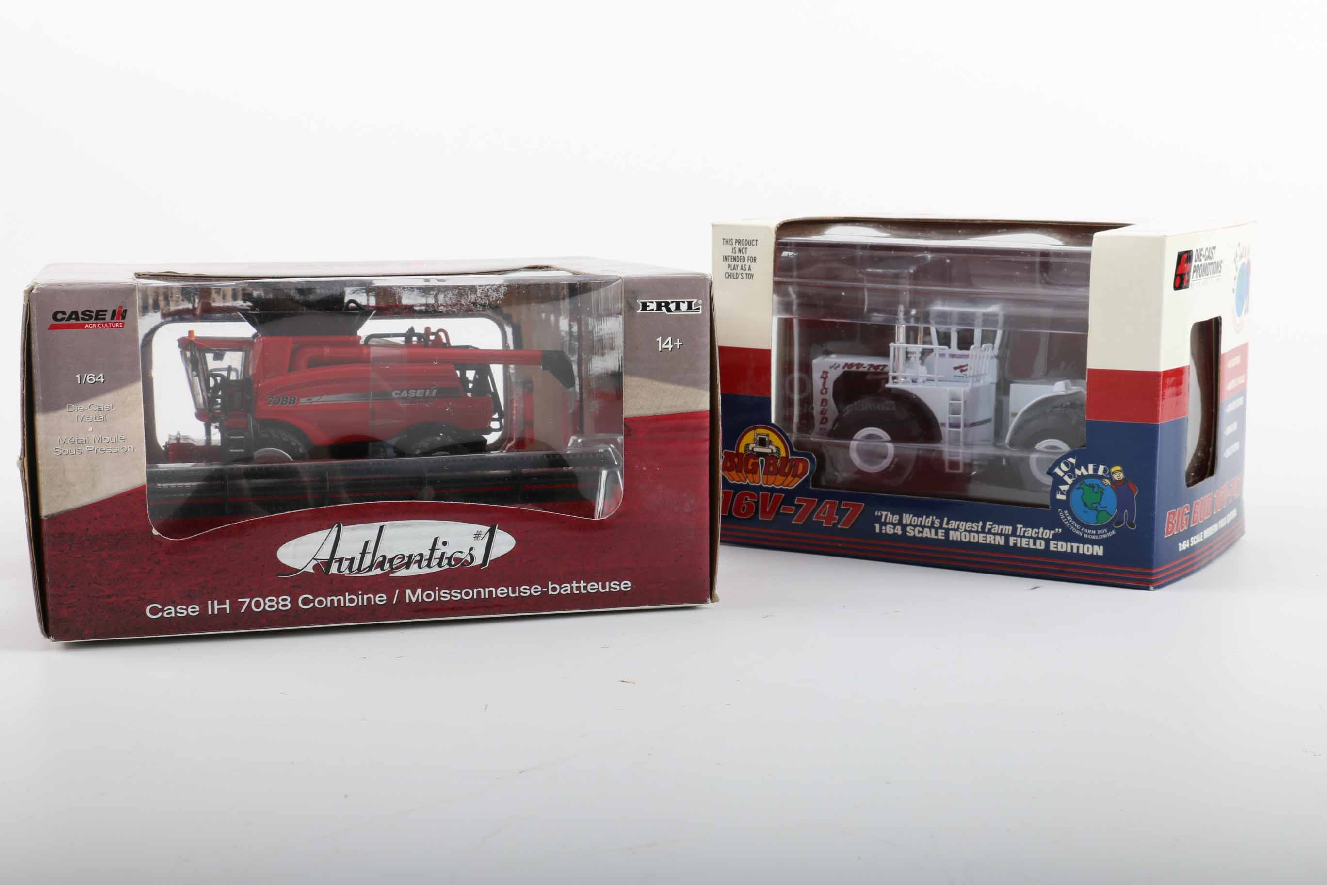 Pair of 1:64 Scale Die-Cast Tractors