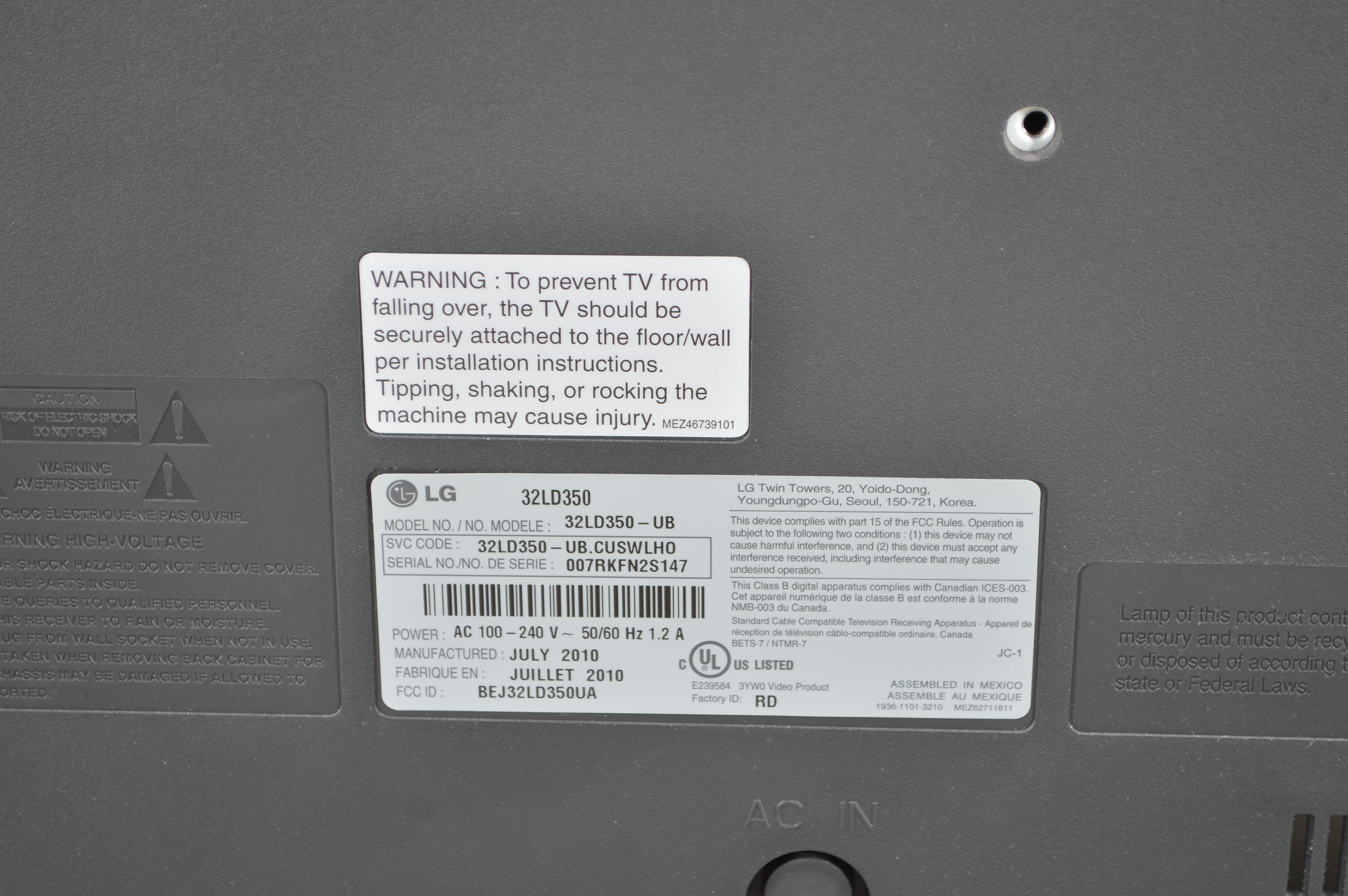 LG 32" Flat Screen Television