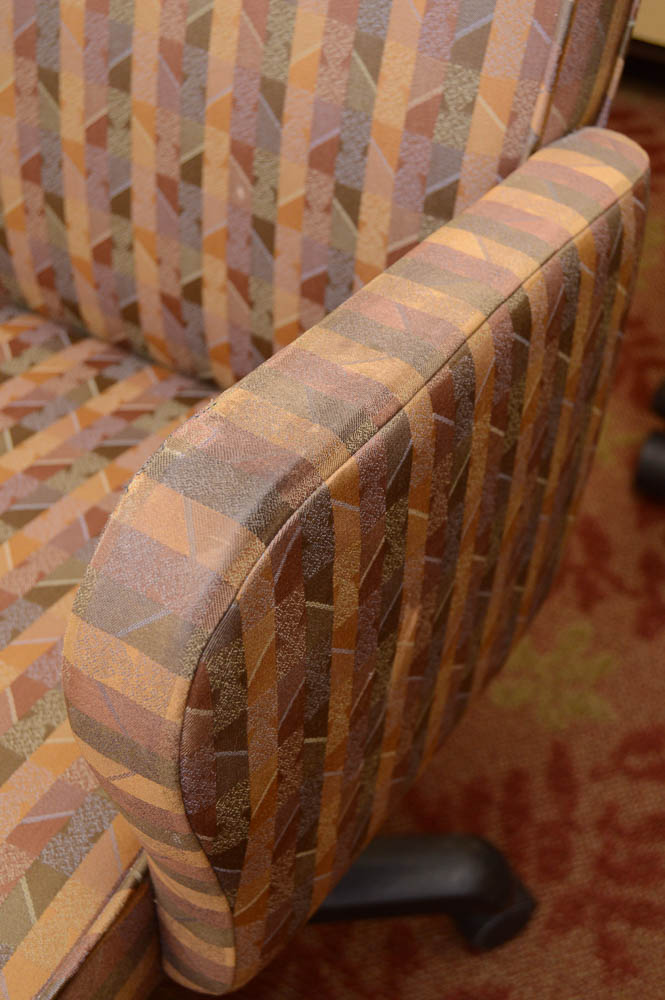 Five Upholstered Conference Room Arm Chairs