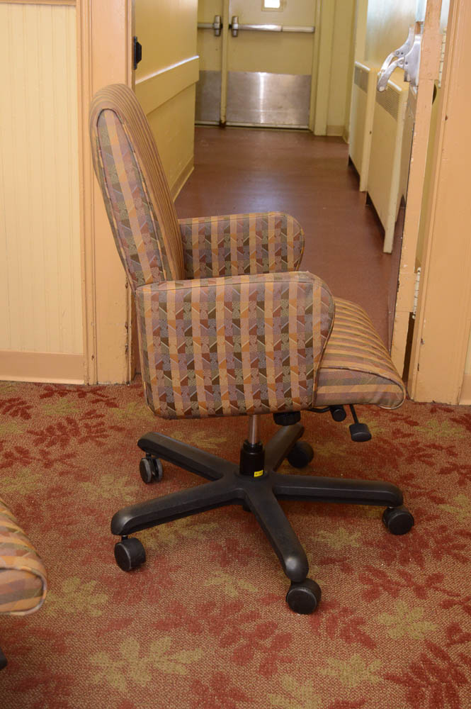 Five Upholstered Conference Room Arm Chairs