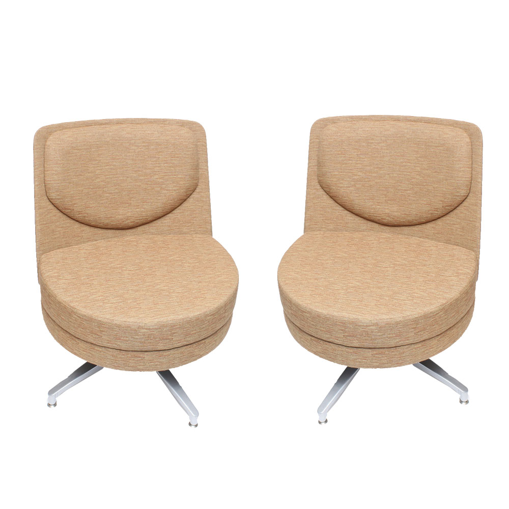 Pair of Mid-Century Modern Swivel Chairs