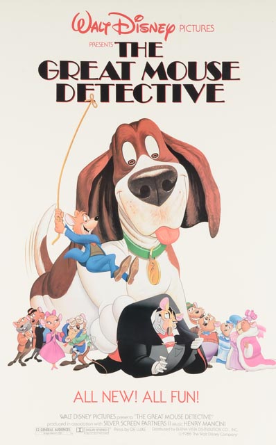 Walt Disney Pictures Theatrical Release Poster "The Great Mouse Detective"