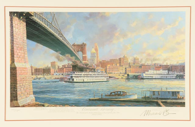 Michael Blaser Signed Limited Edition Offset Lithograph "Cincinnati Morning"