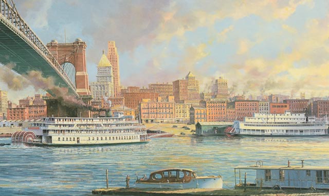 Michael Blaser Signed Limited Edition Offset Lithograph "Cincinnati Morning"
