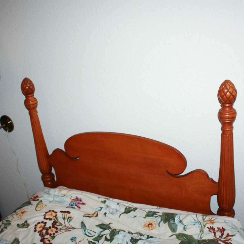 Pair of Kling Federal Style Maple Twin Beds and Bedding