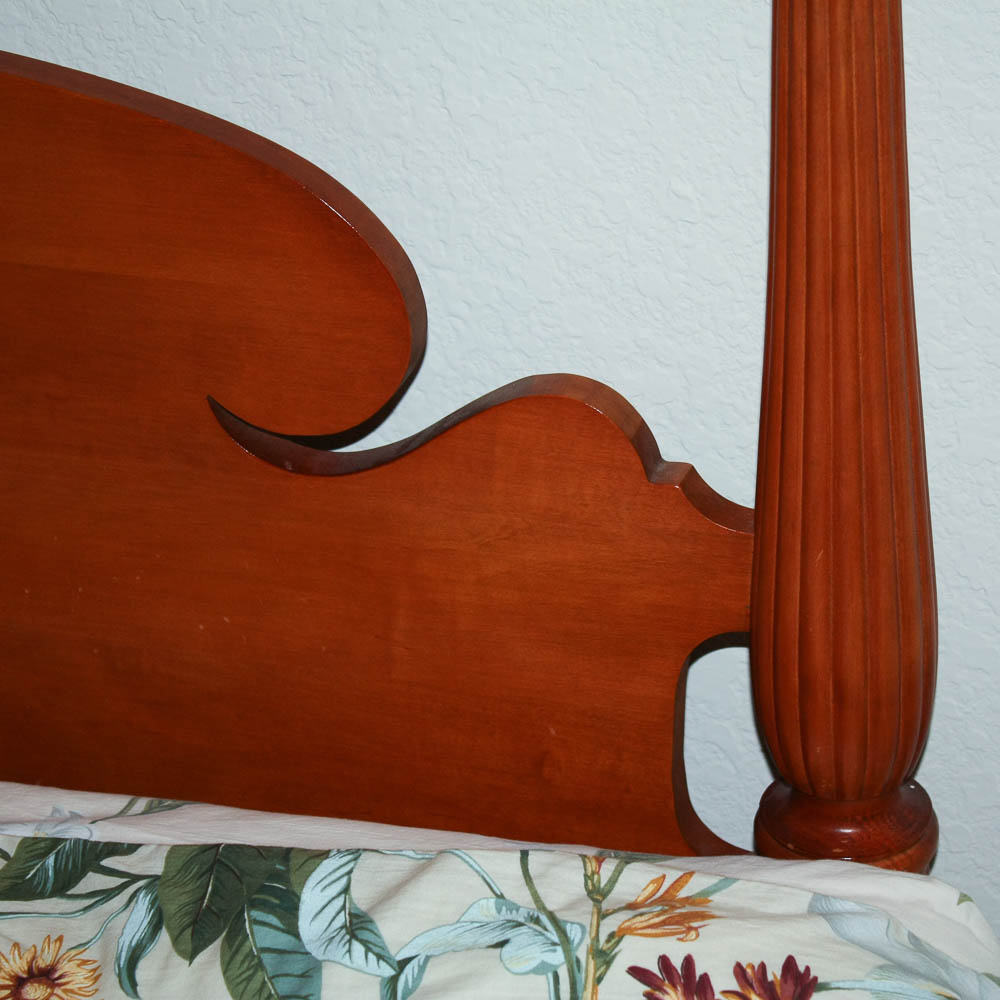 Pair of Kling Federal Style Maple Twin Beds and Bedding