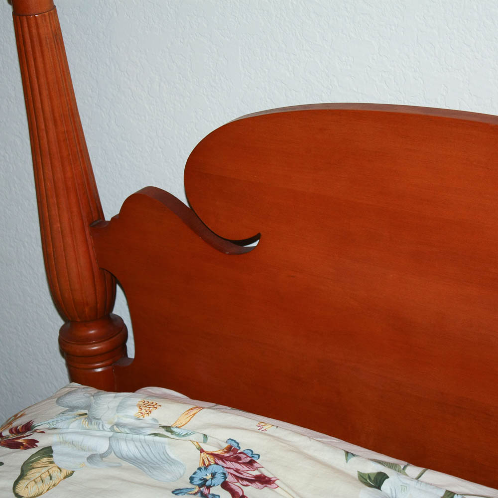 Pair of Kling Federal Style Maple Twin Beds and Bedding