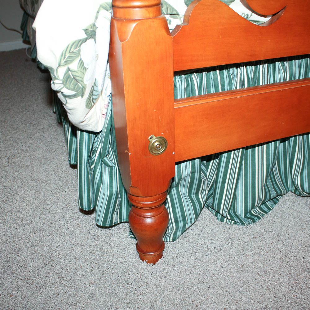 Pair of Kling Federal Style Maple Twin Beds and Bedding