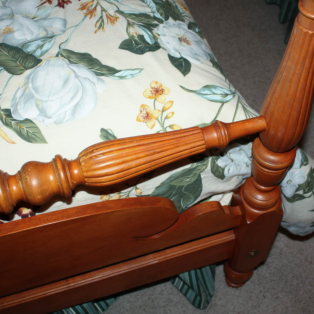 Pair of Kling Federal Style Maple Twin Beds and Bedding