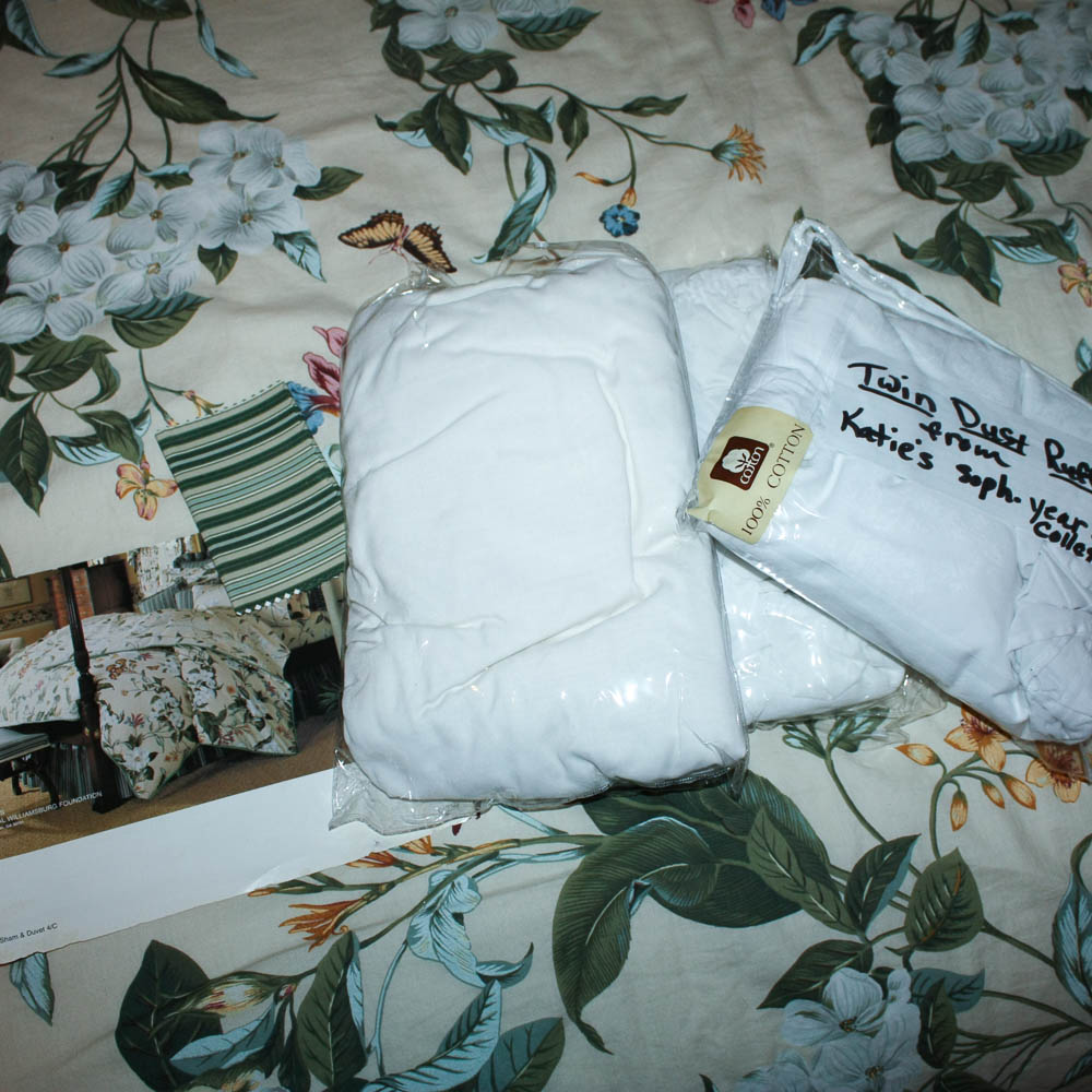 Pair of Kling Federal Style Maple Twin Beds and Bedding