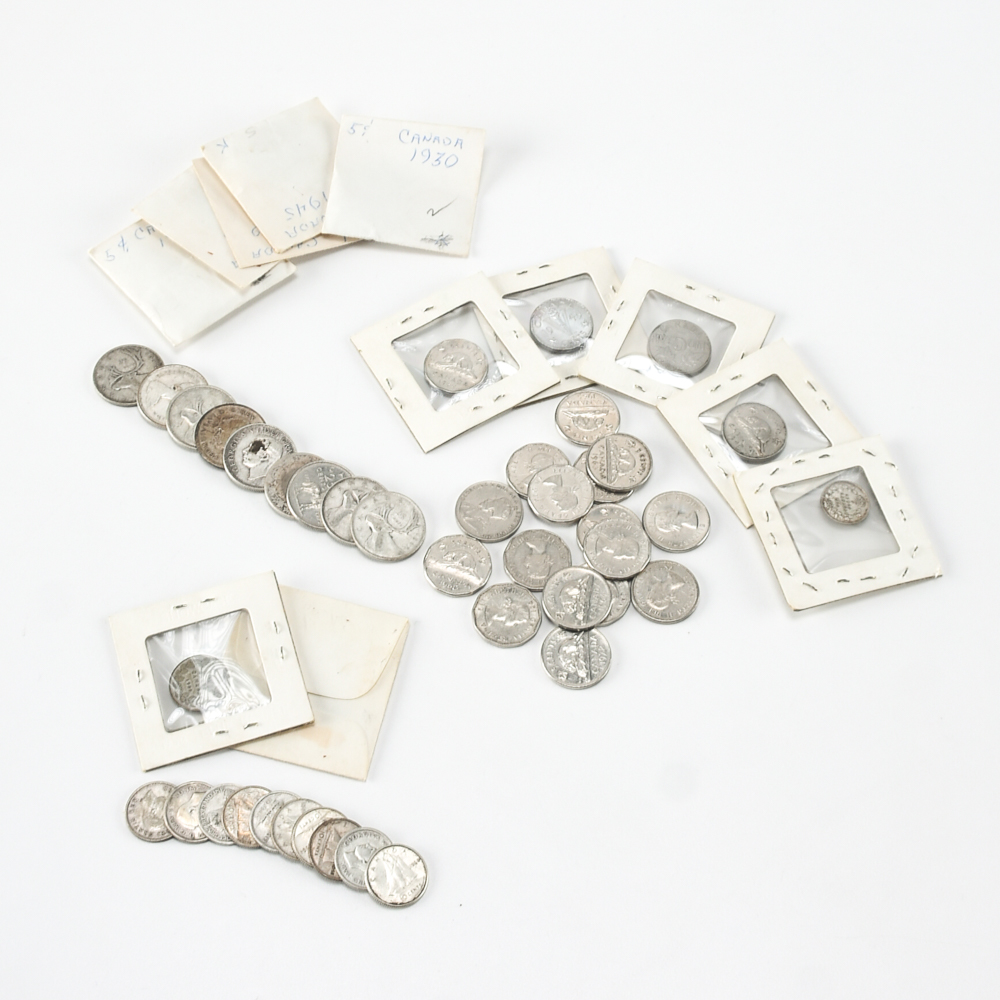 Canadian 25, 10 And 5 Cent Coins