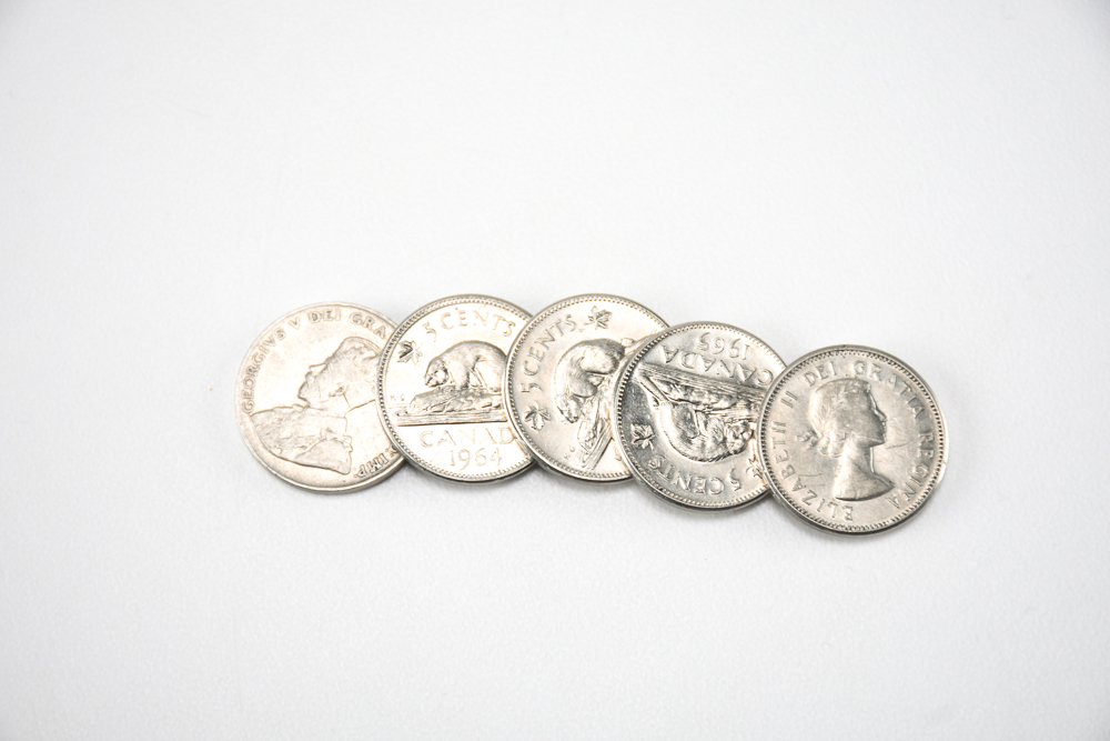 Canadian 25, 10 And 5 Cent Coins