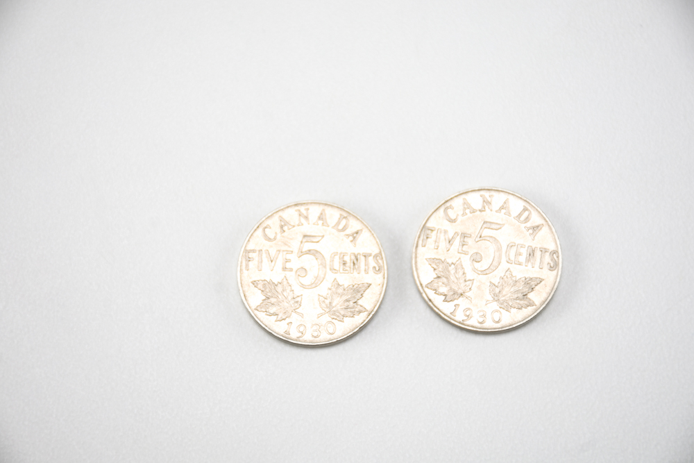 Canadian 25, 10 And 5 Cent Coins