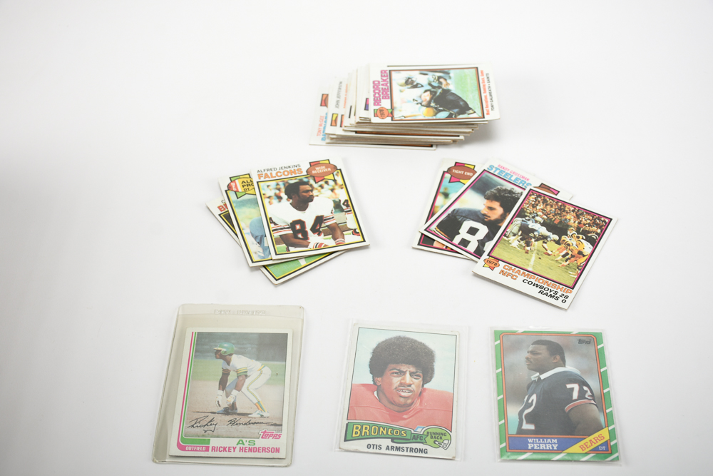 Collection of Vintage Football and Baseball Cards