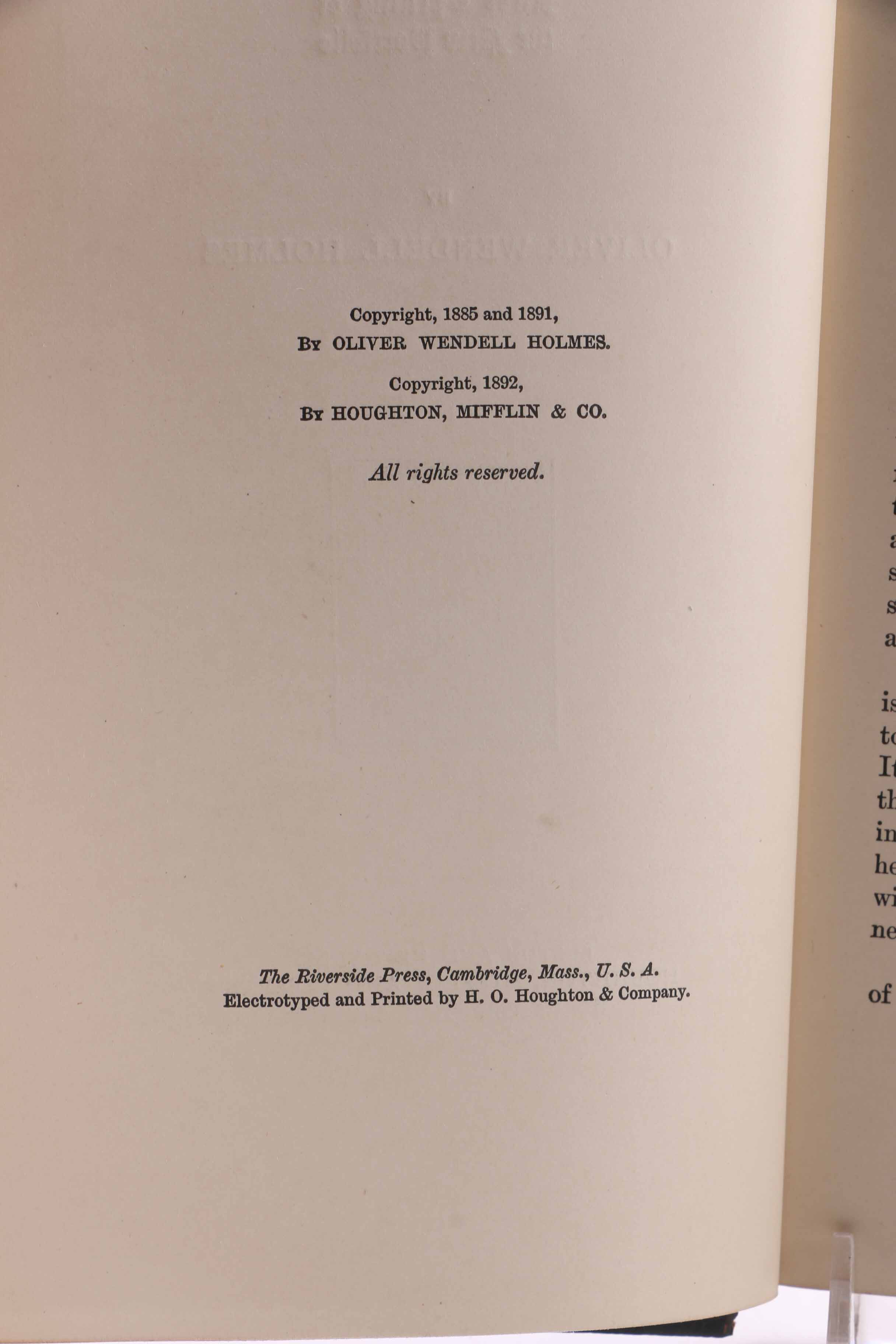 Fifteen-Volume Collection of the Work of Oliver Wendell Holmes