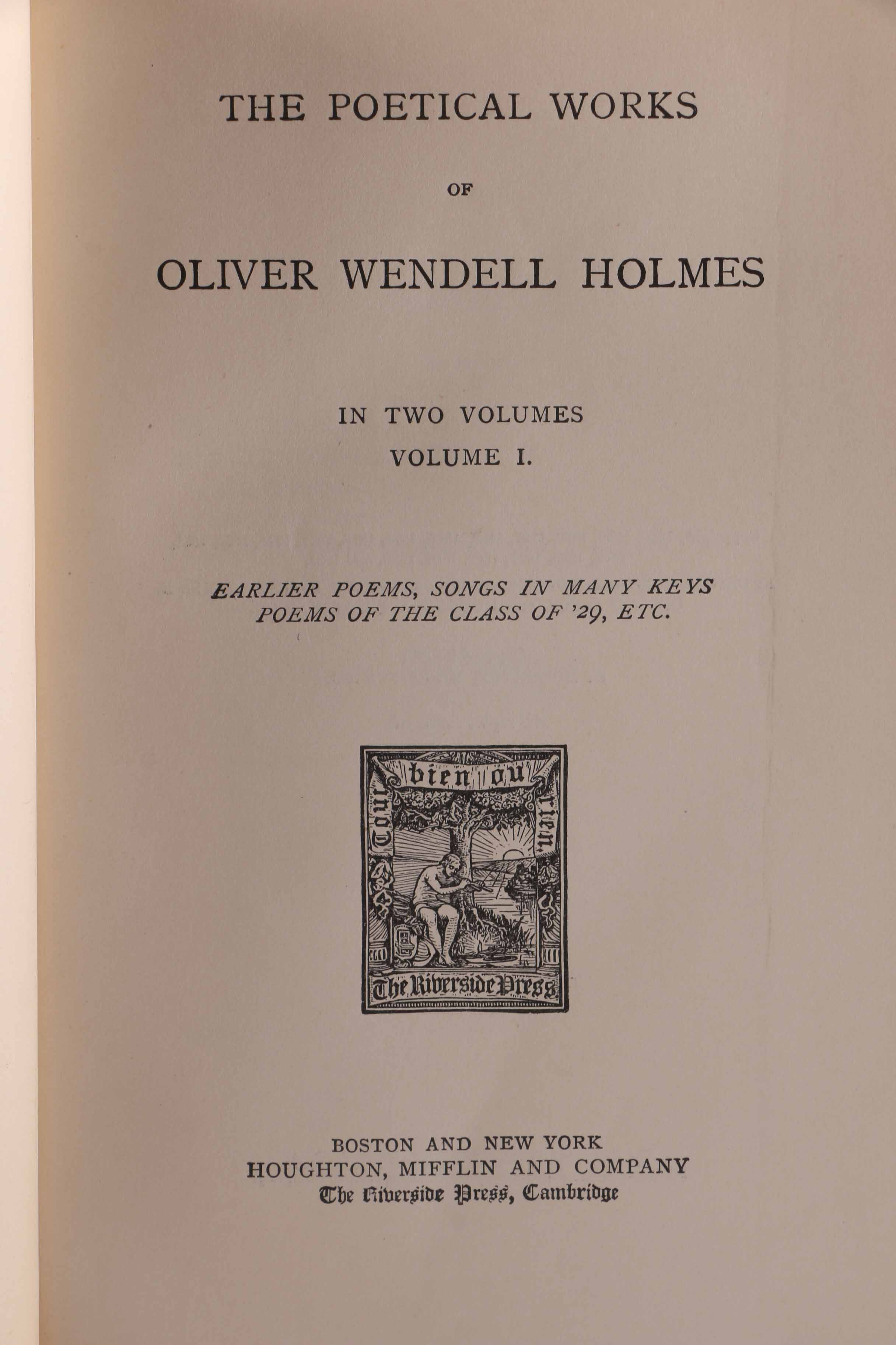 Fifteen-Volume Collection of the Work of Oliver Wendell Holmes