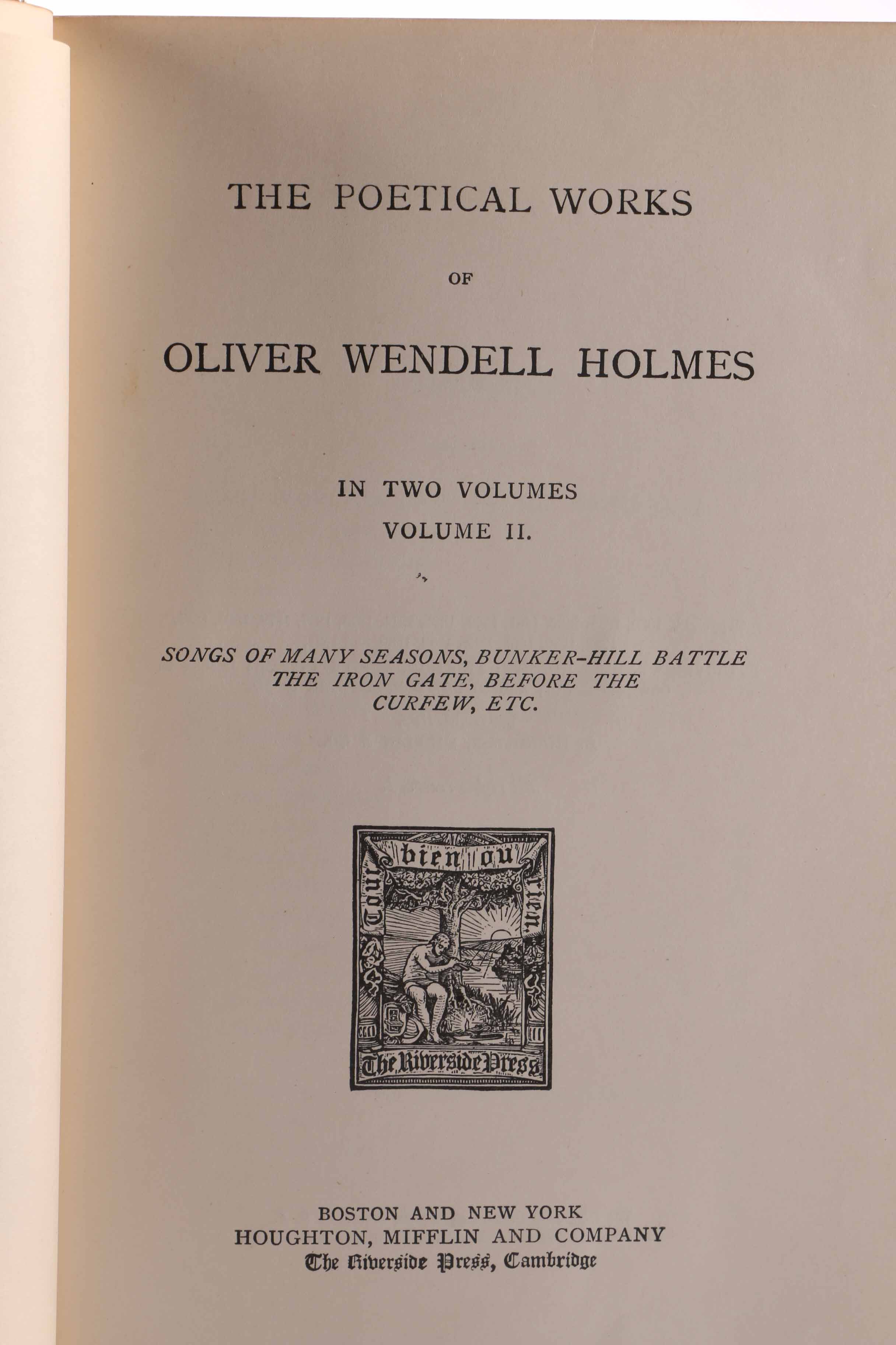 Fifteen-Volume Collection of the Work of Oliver Wendell Holmes