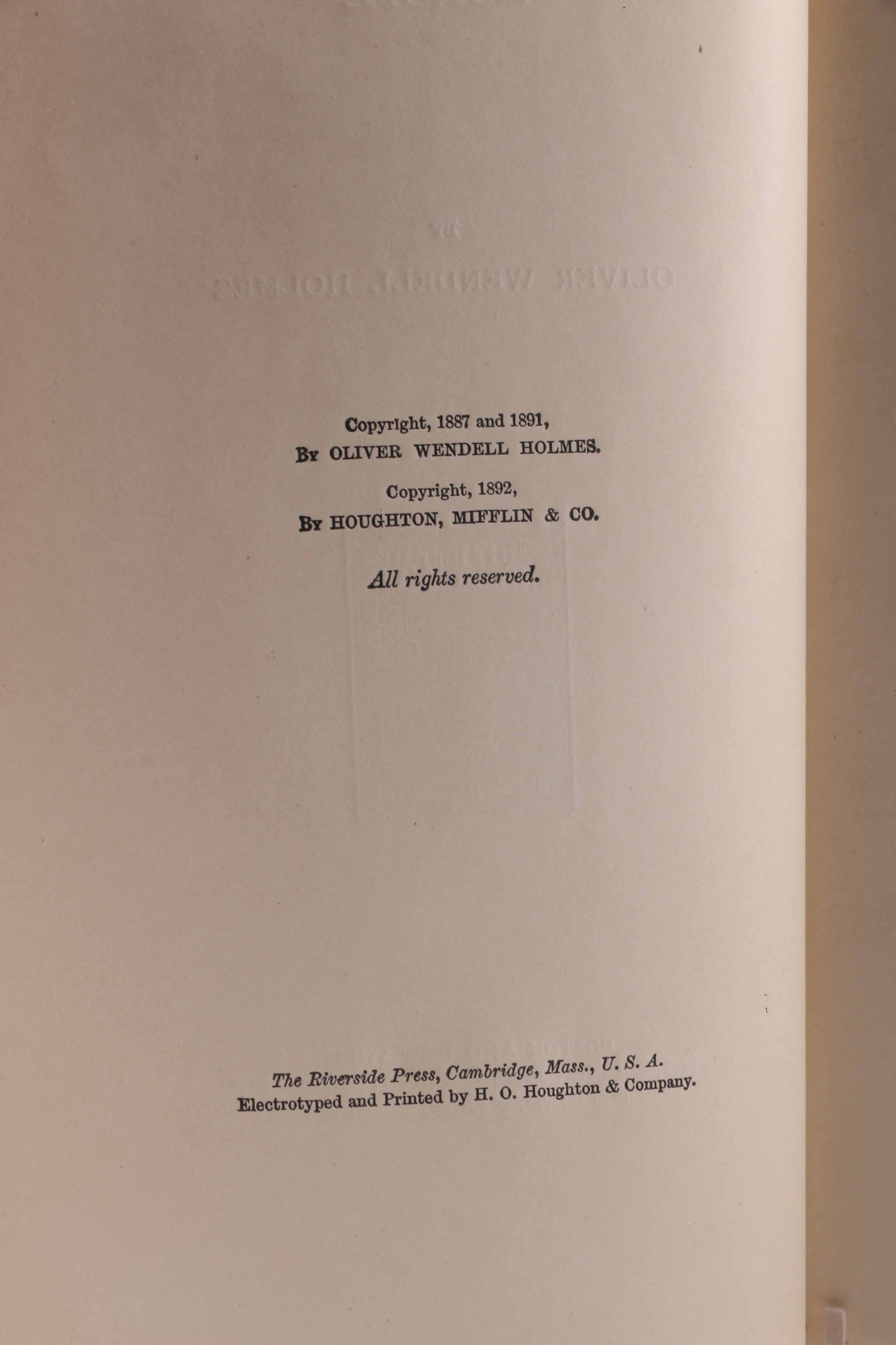 Fifteen-Volume Collection of the Work of Oliver Wendell Holmes