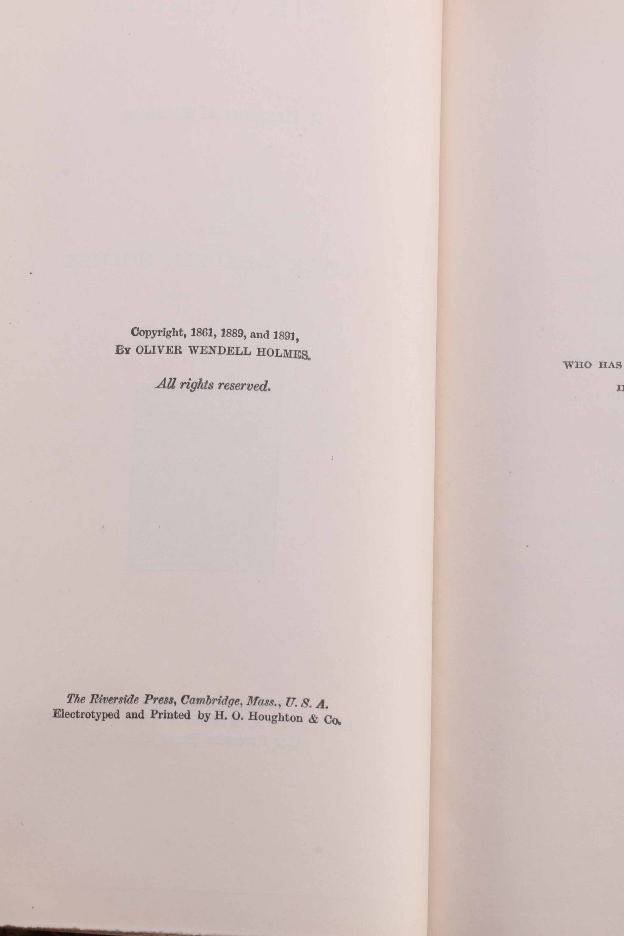 Fifteen-Volume Collection of the Work of Oliver Wendell Holmes