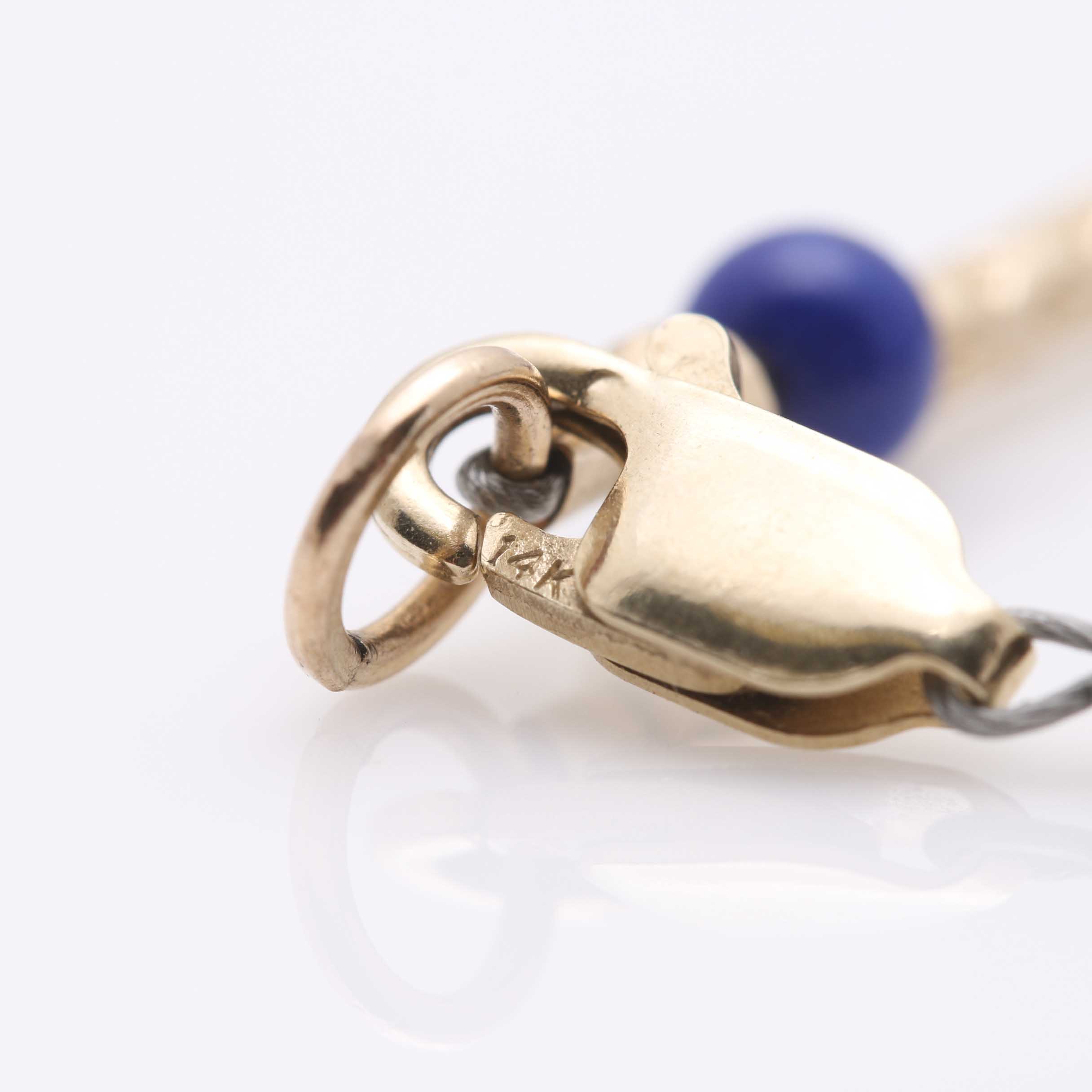 14K Yellow Gold and Lapis Bracelet