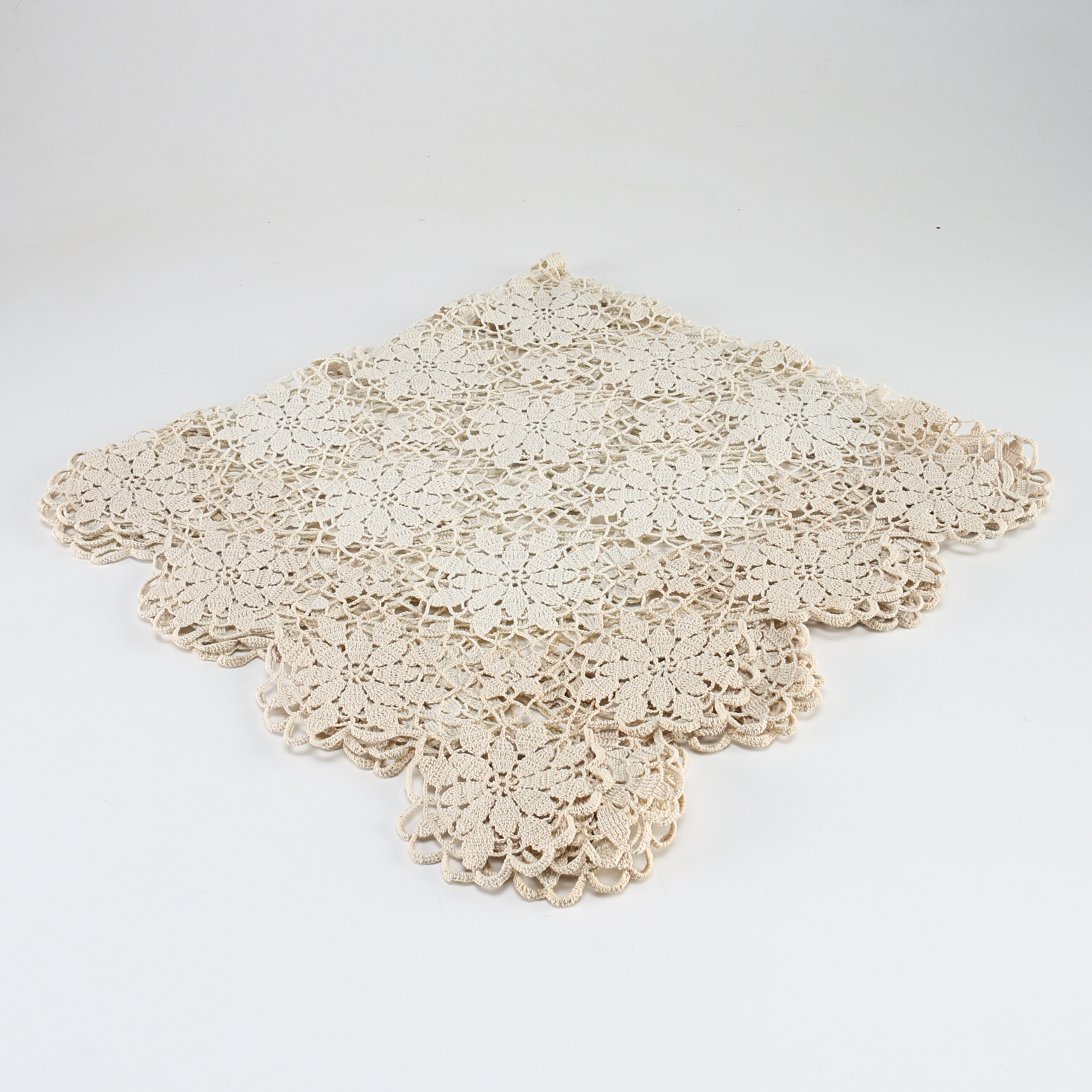 Two Vintage Crochet Table Covers