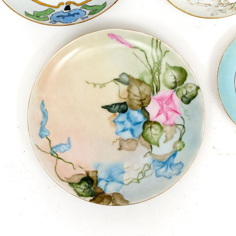 Assortment Six Vintage Porcelain Plates