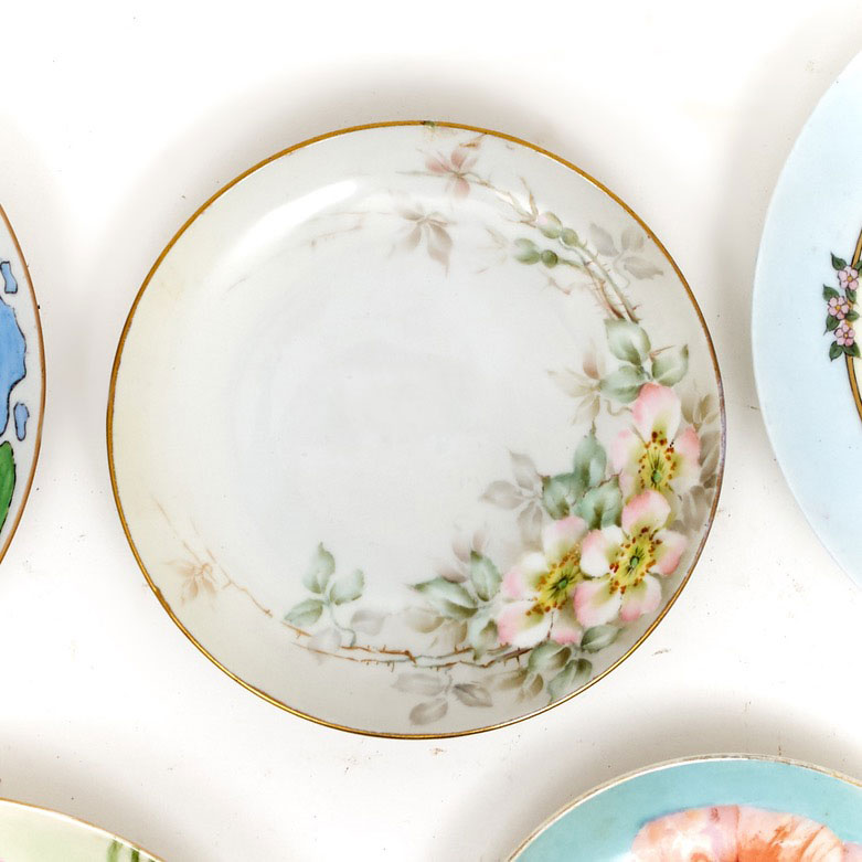 Assortment Six Vintage Porcelain Plates