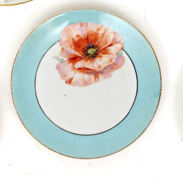 Assortment Six Vintage Porcelain Plates