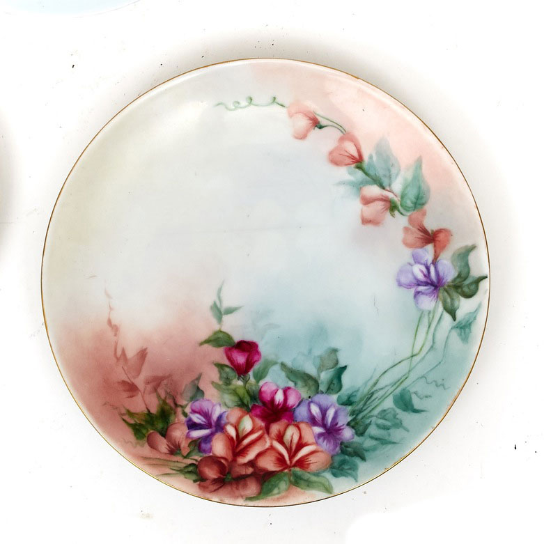 Assortment Six Vintage Porcelain Plates