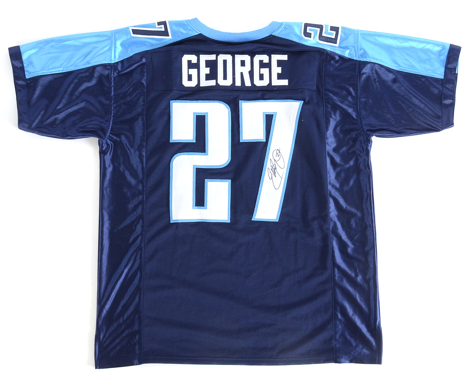 Eddie George Signed Titans NFL Football Jersey JSA COA