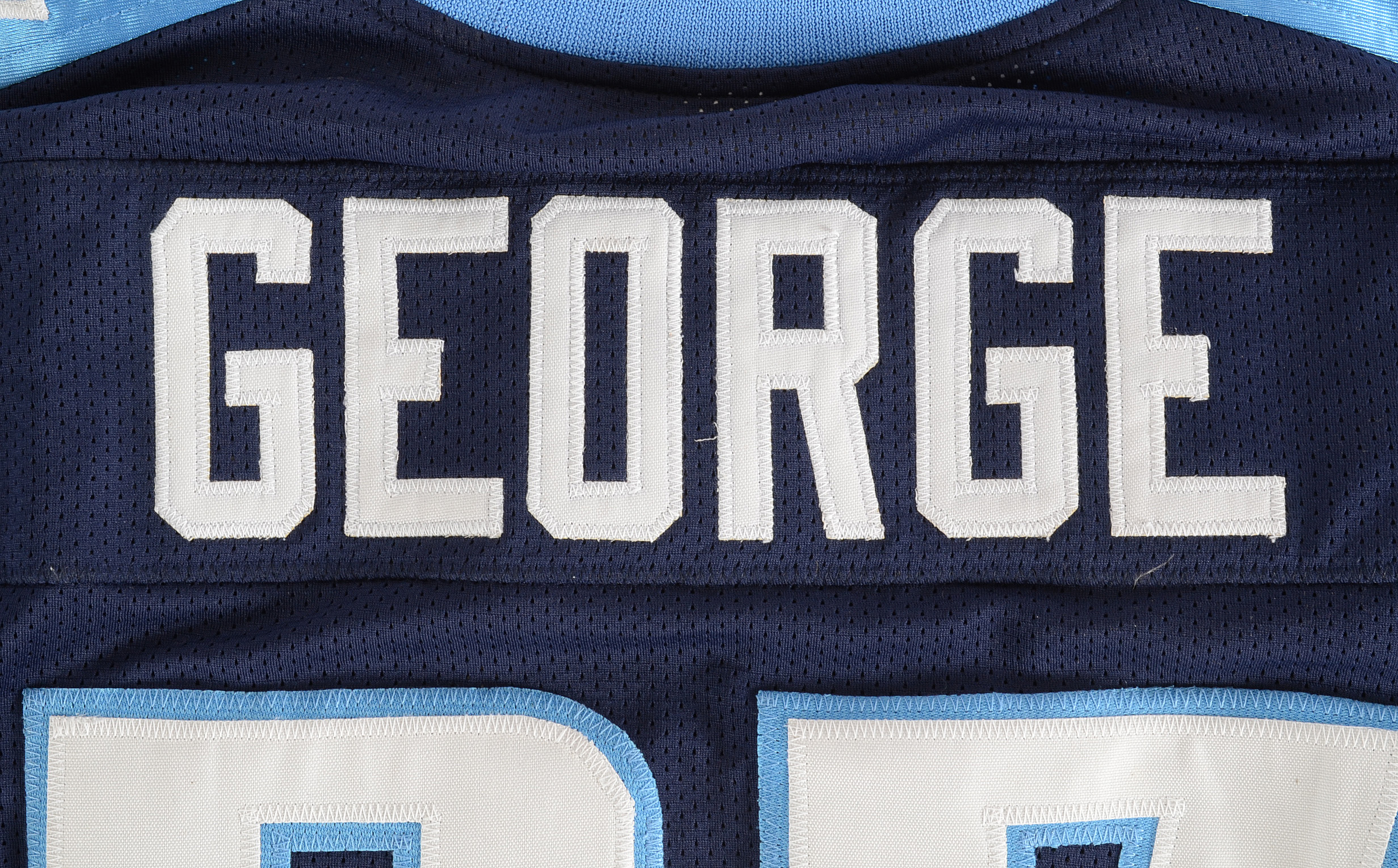 Eddie George Signed Titans NFL Football Jersey JSA COA