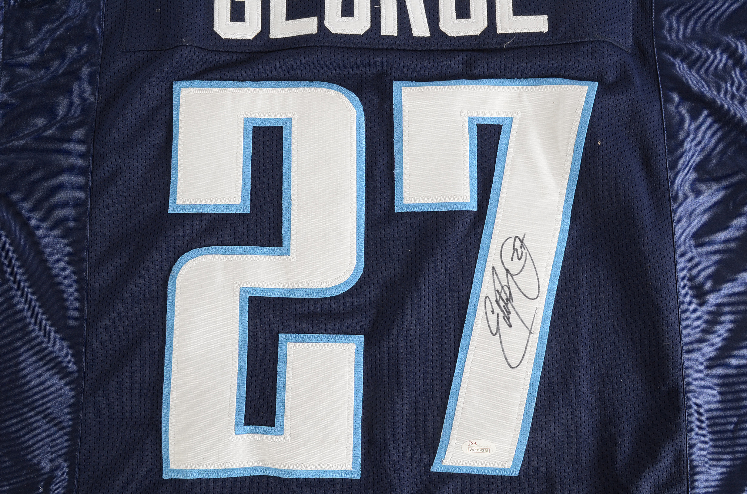 Eddie George Signed Titans NFL Football Jersey JSA COA