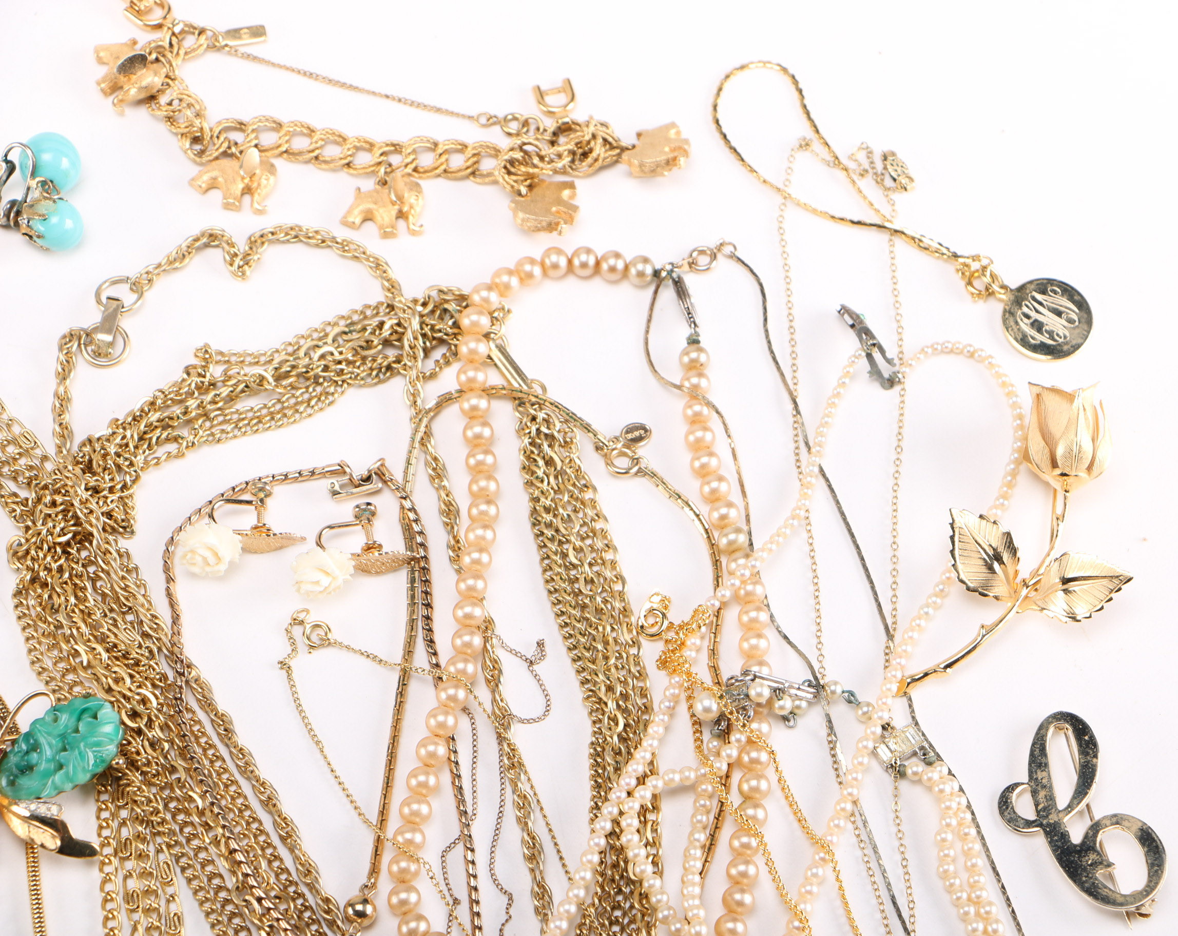 Assortment of Gold-Toned Costume Jewelry