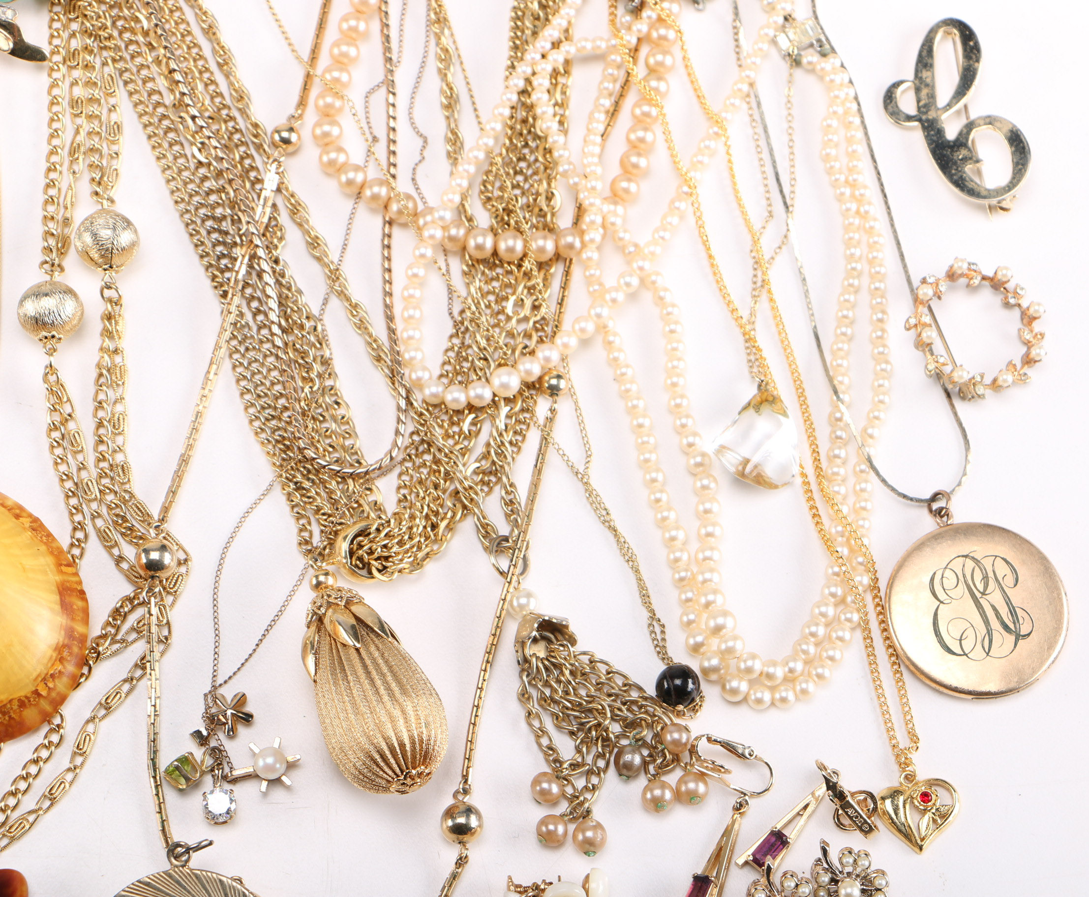 Assortment of Gold-Toned Costume Jewelry
