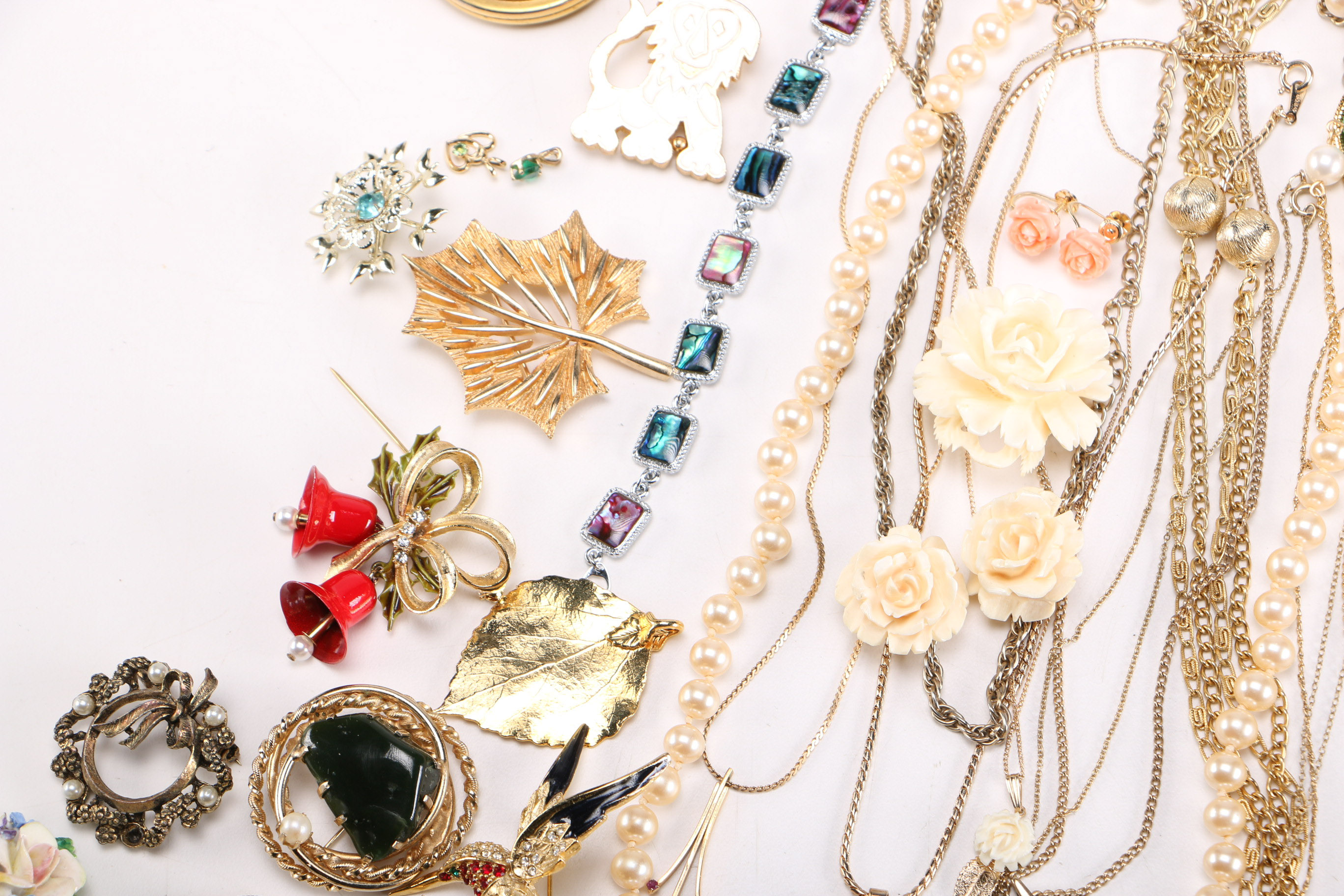 Assortment of Gold-Toned Costume Jewelry