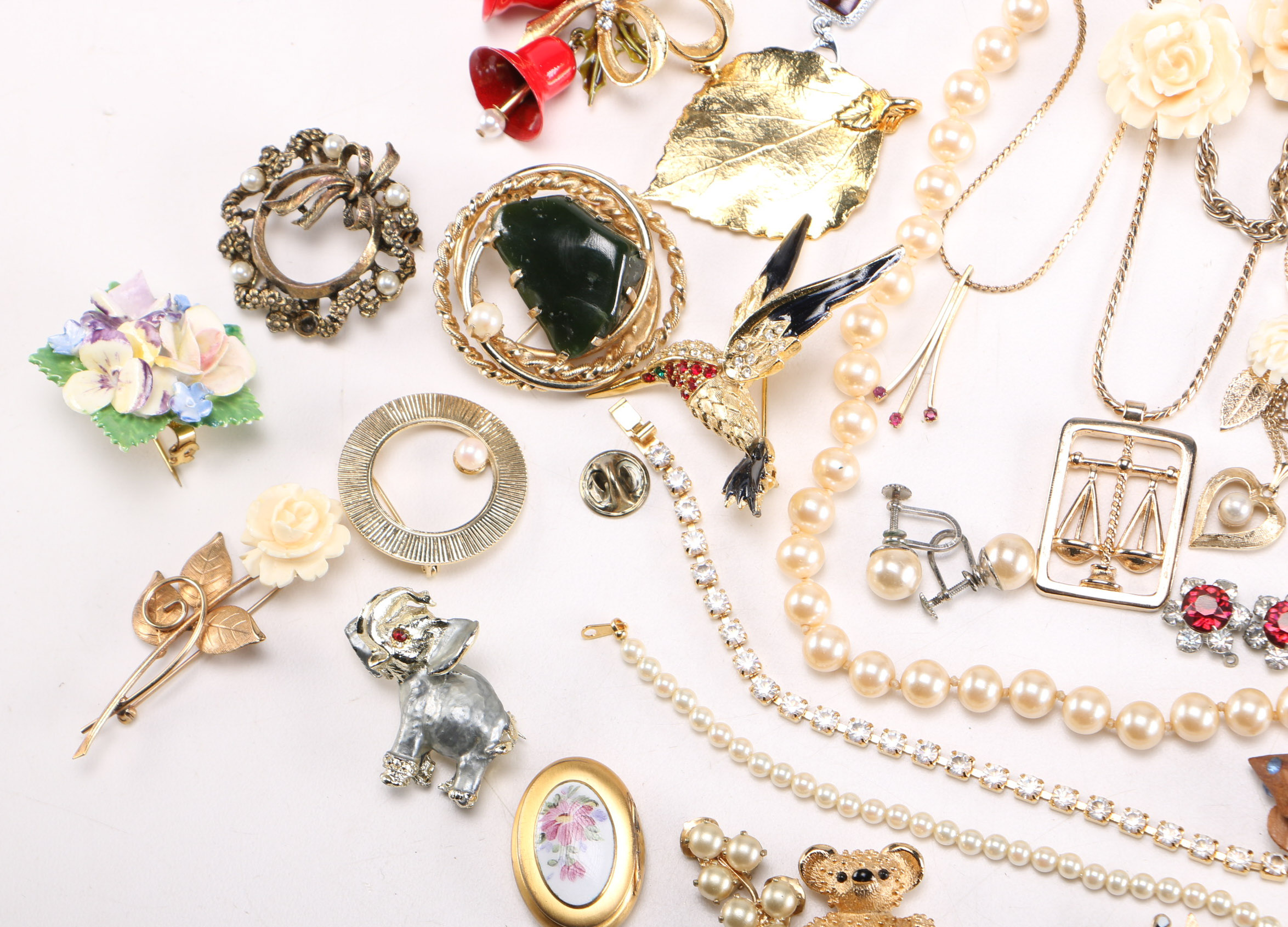 Assortment of Gold-Toned Costume Jewelry