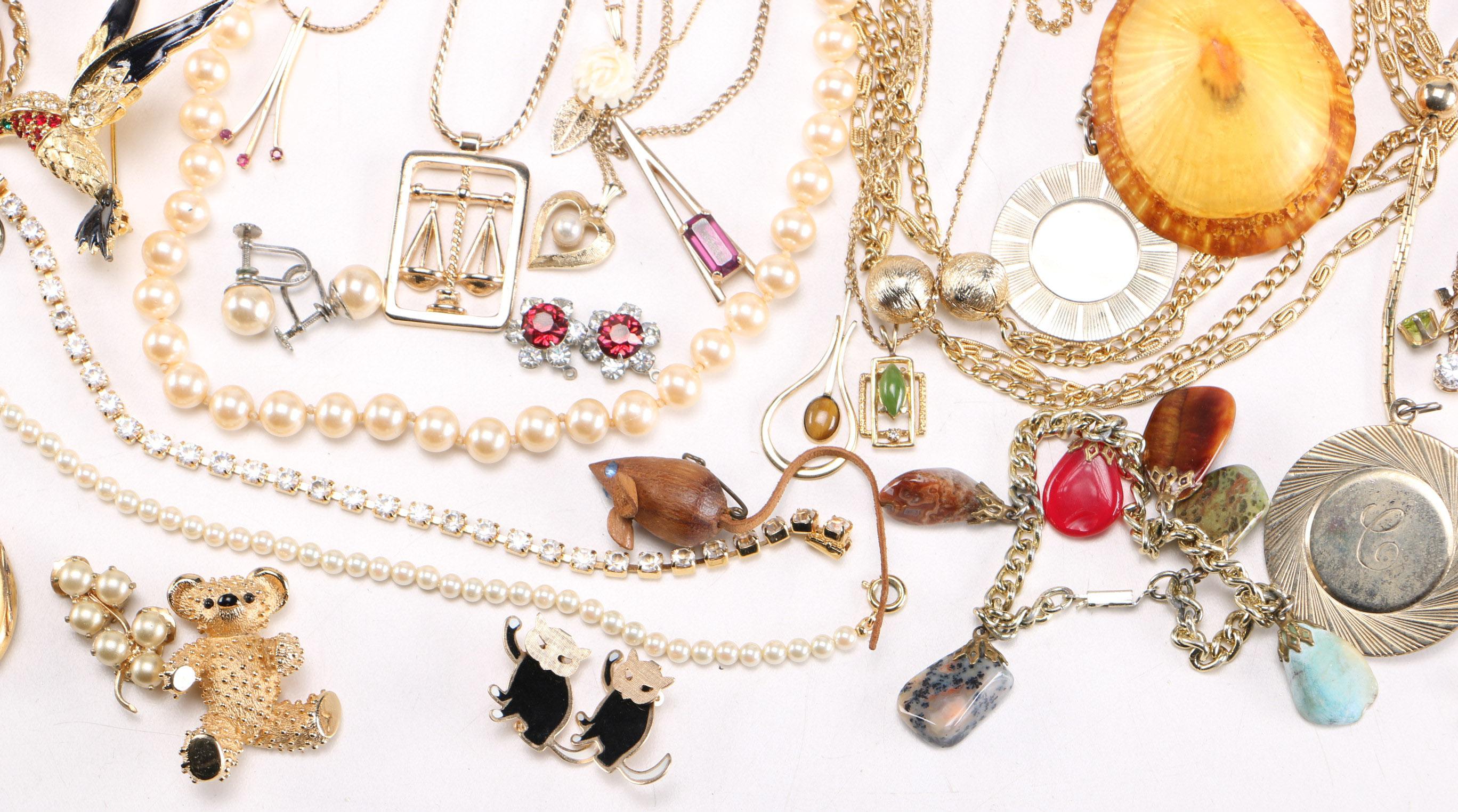 Assortment of Gold-Toned Costume Jewelry