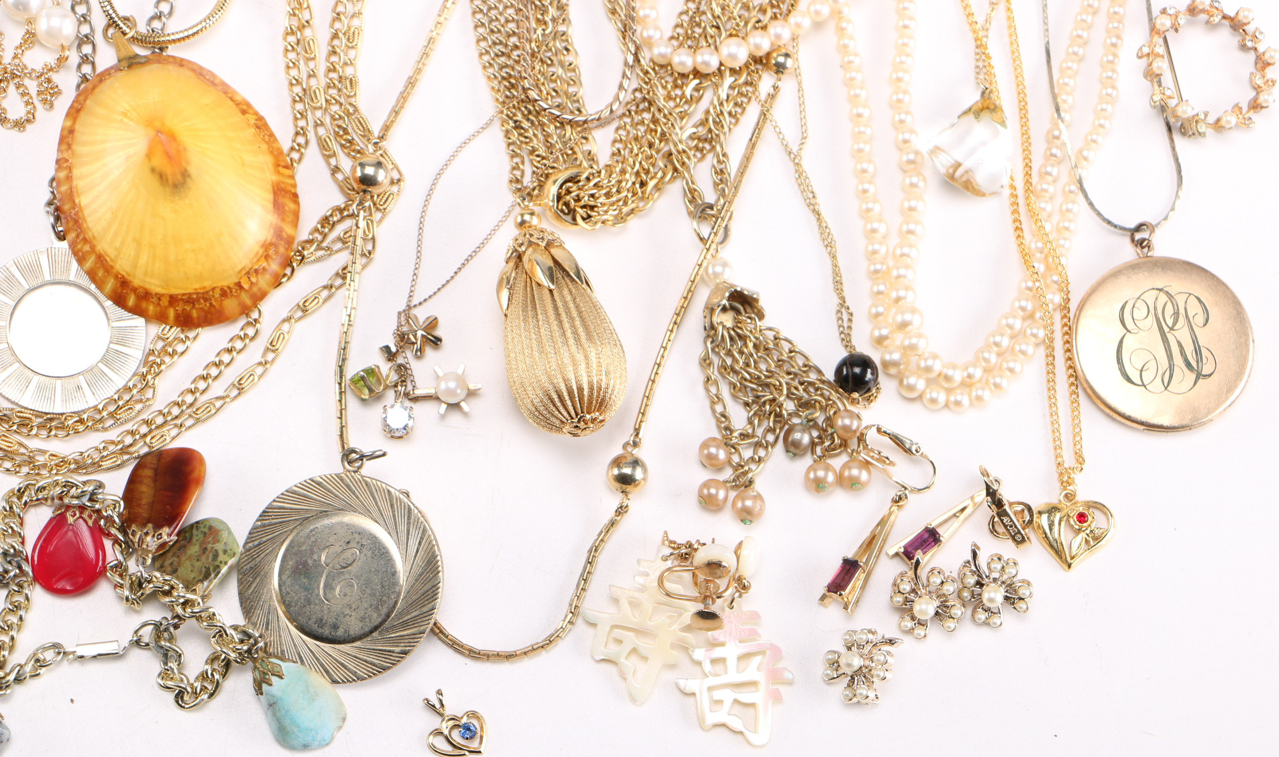 Assortment of Gold-Toned Costume Jewelry