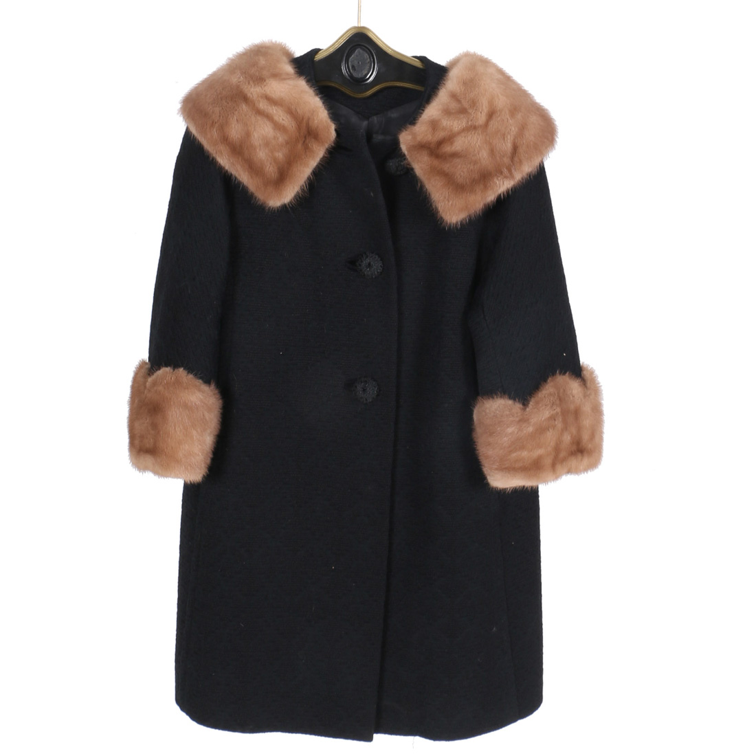 Circa 1960s Peter Falco Coat with Mink Fur Collar