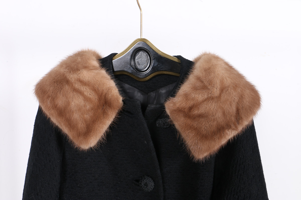 Circa 1960s Peter Falco Coat with Mink Fur Collar