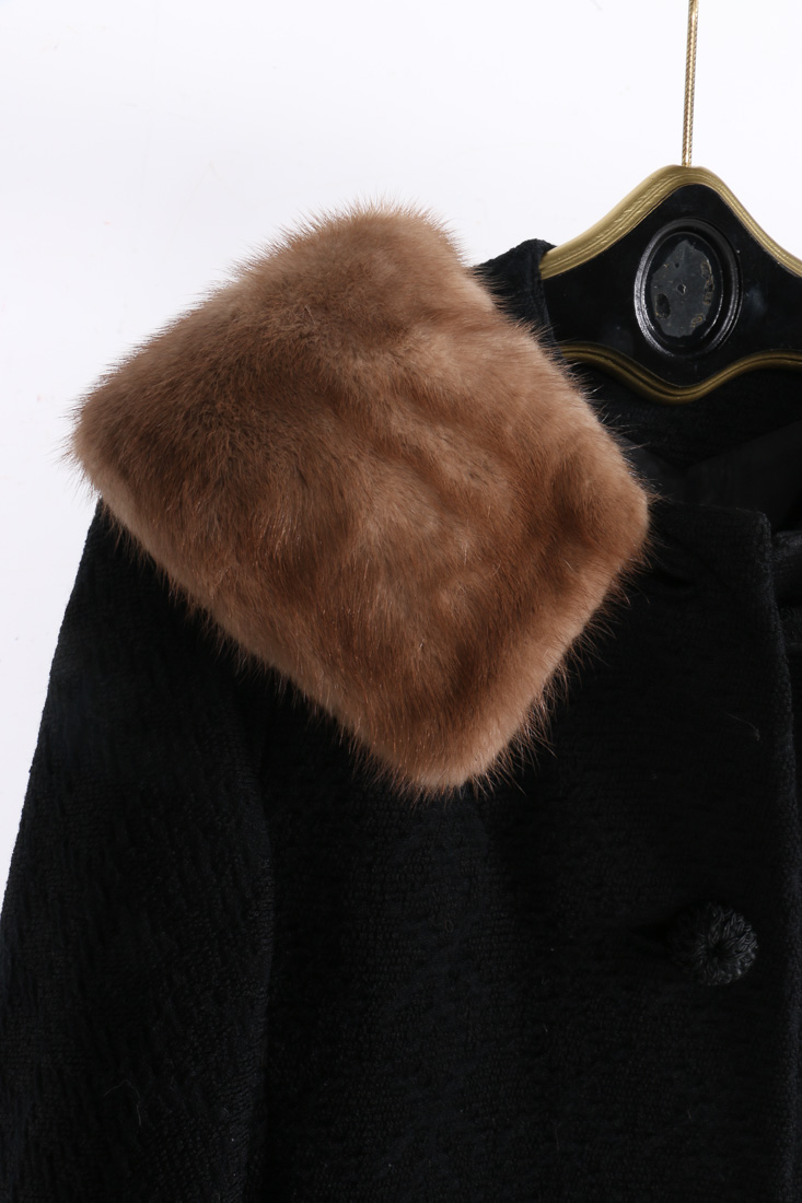Circa 1960s Peter Falco Coat with Mink Fur Collar
