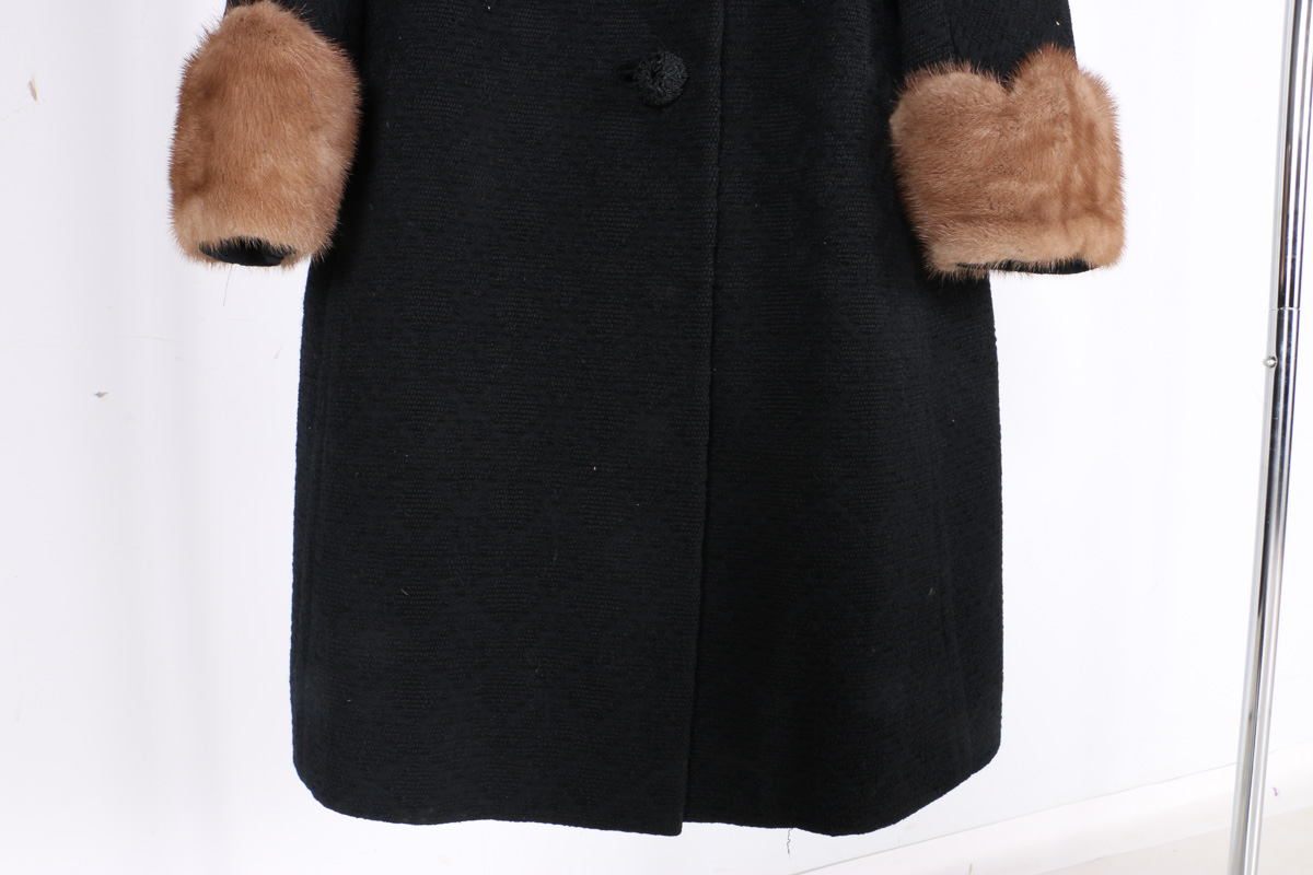 Circa 1960s Peter Falco Coat with Mink Fur Collar