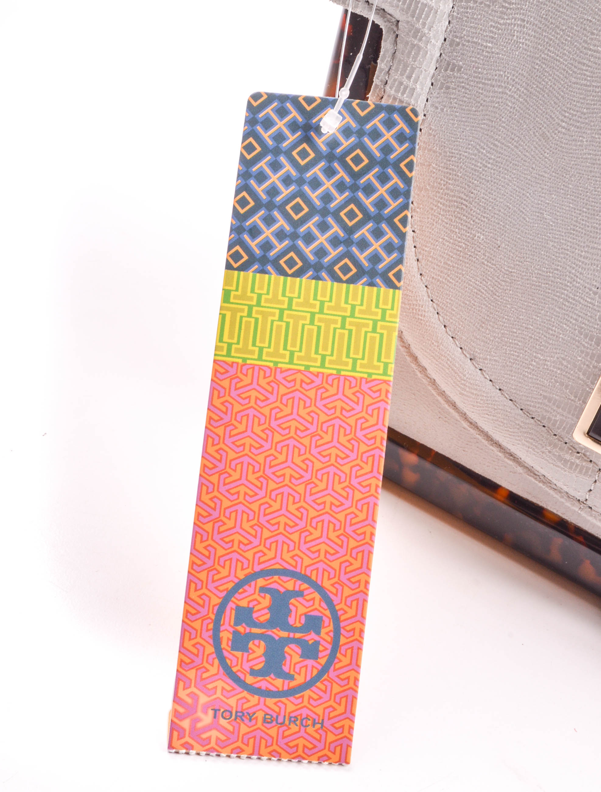 New Tory Burch Lizard-Embossed Resin Frame Bag