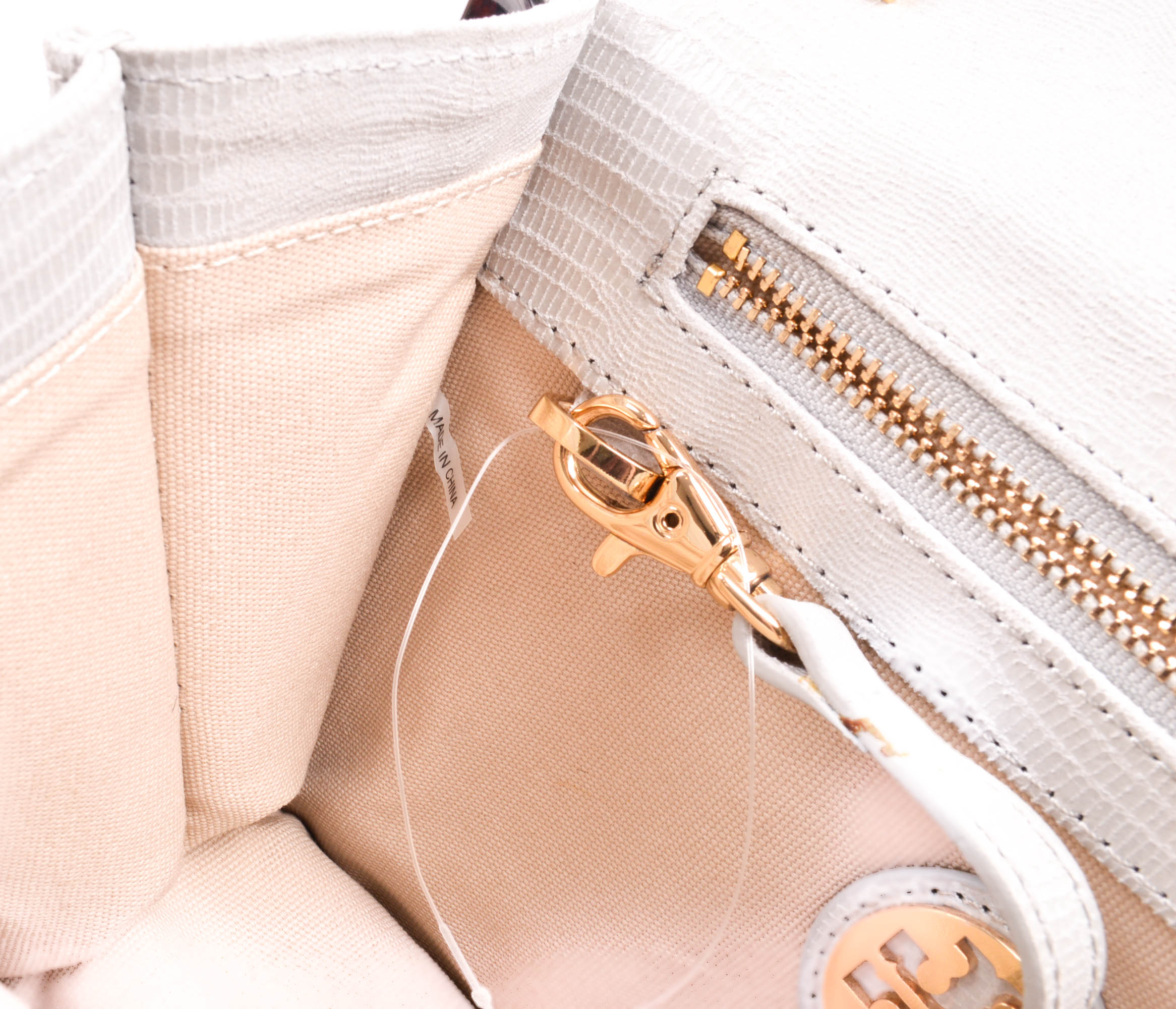 New Tory Burch Lizard-Embossed Resin Frame Bag