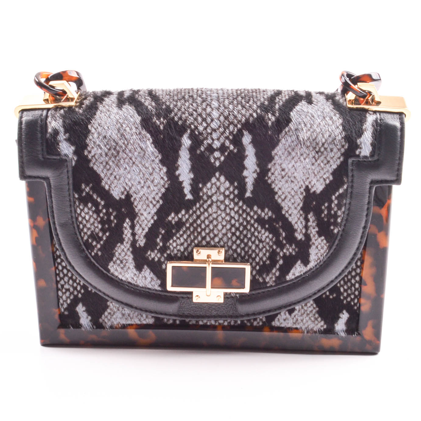 Tory Burch Python-Embossed Leather and Resin Bag