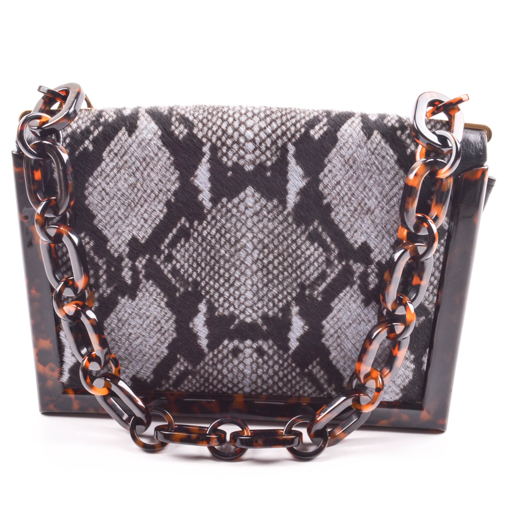 Tory Burch Python-Embossed Leather and Resin Bag
